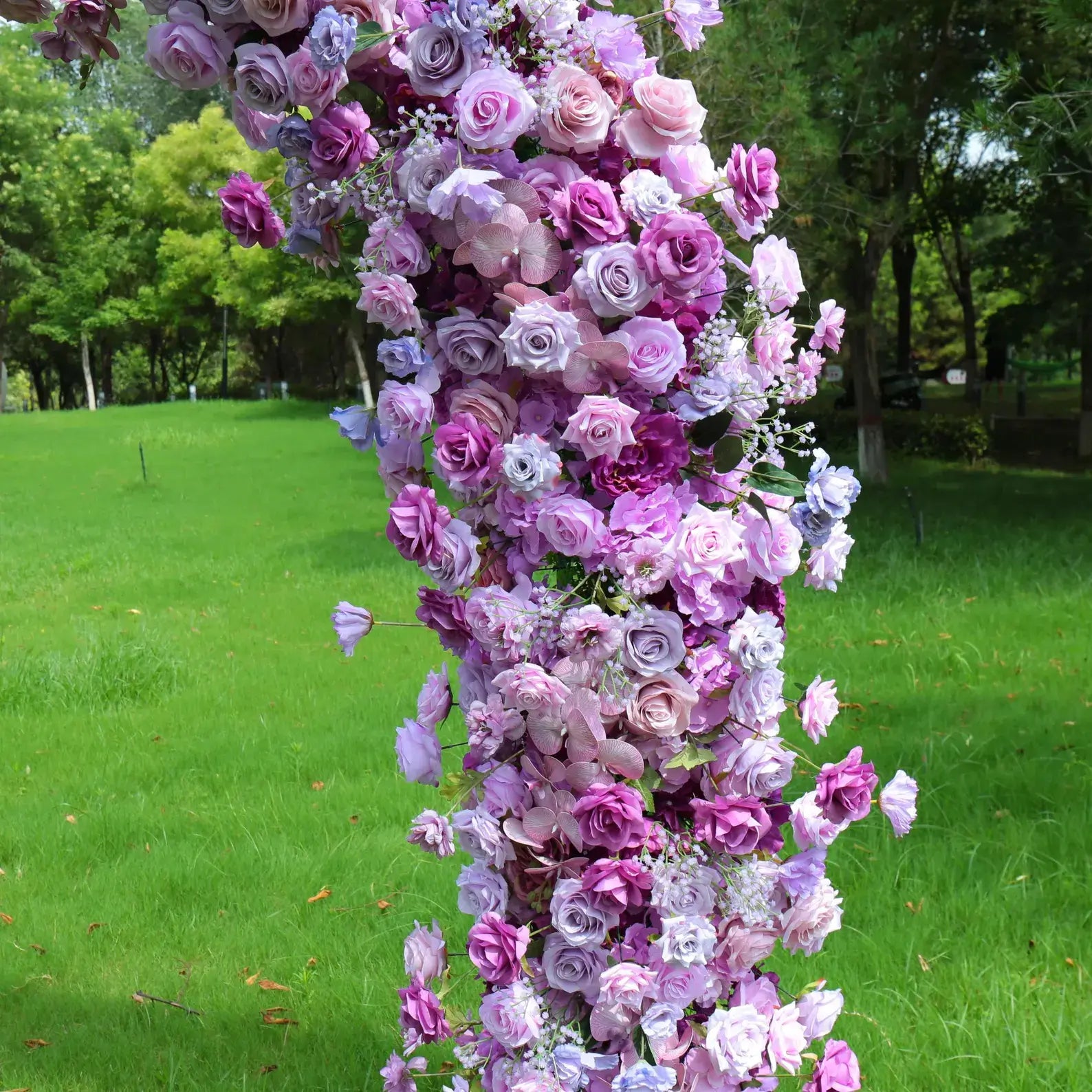 Roseytime Purple Flower Round Arch With Frame 8ftx8ft #RTA072