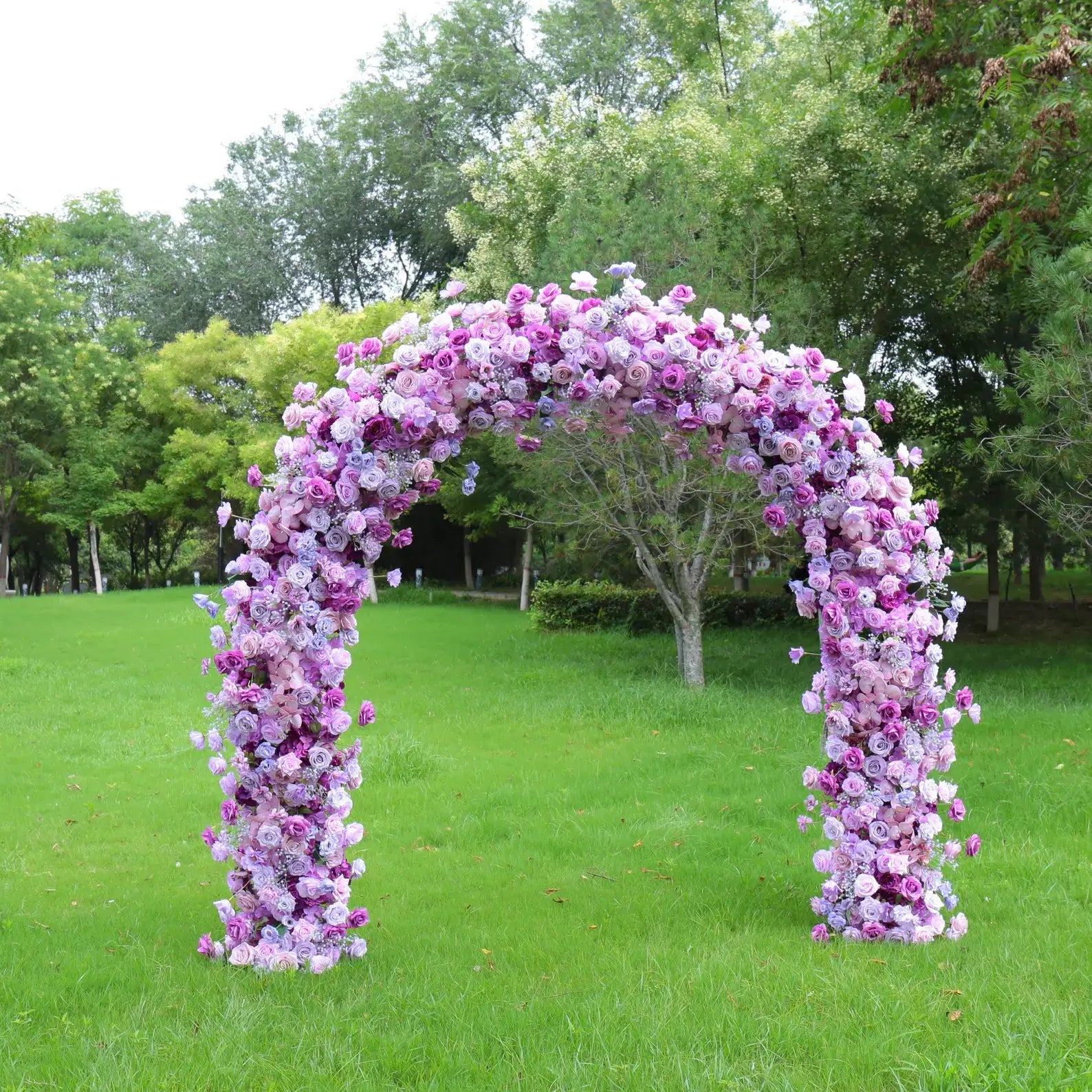Roseytime Purple Flower Round Arch With Frame 8ftx8ft #RTA072