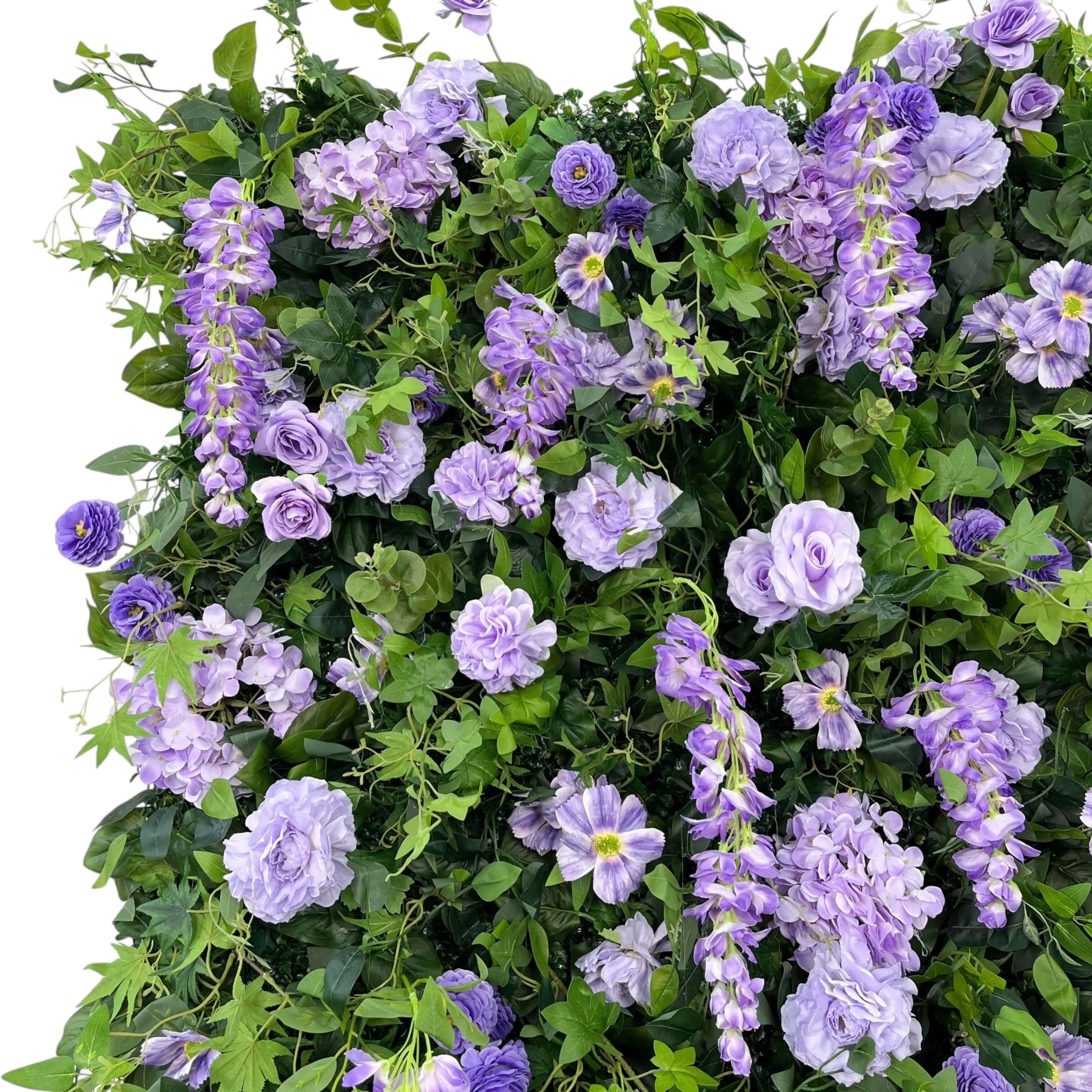 Roseytime 5D Purple Flower Wall Roll Up Fabric Back #RTW329