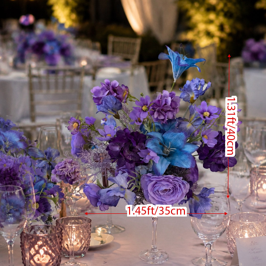 Roseytime Purple&Blue Table Flower Arrangement #RTT037