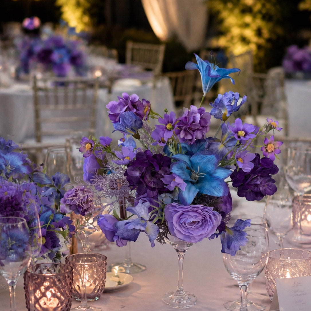 Roseytime Purple&Blue Table Flower Arrangement #RTT037