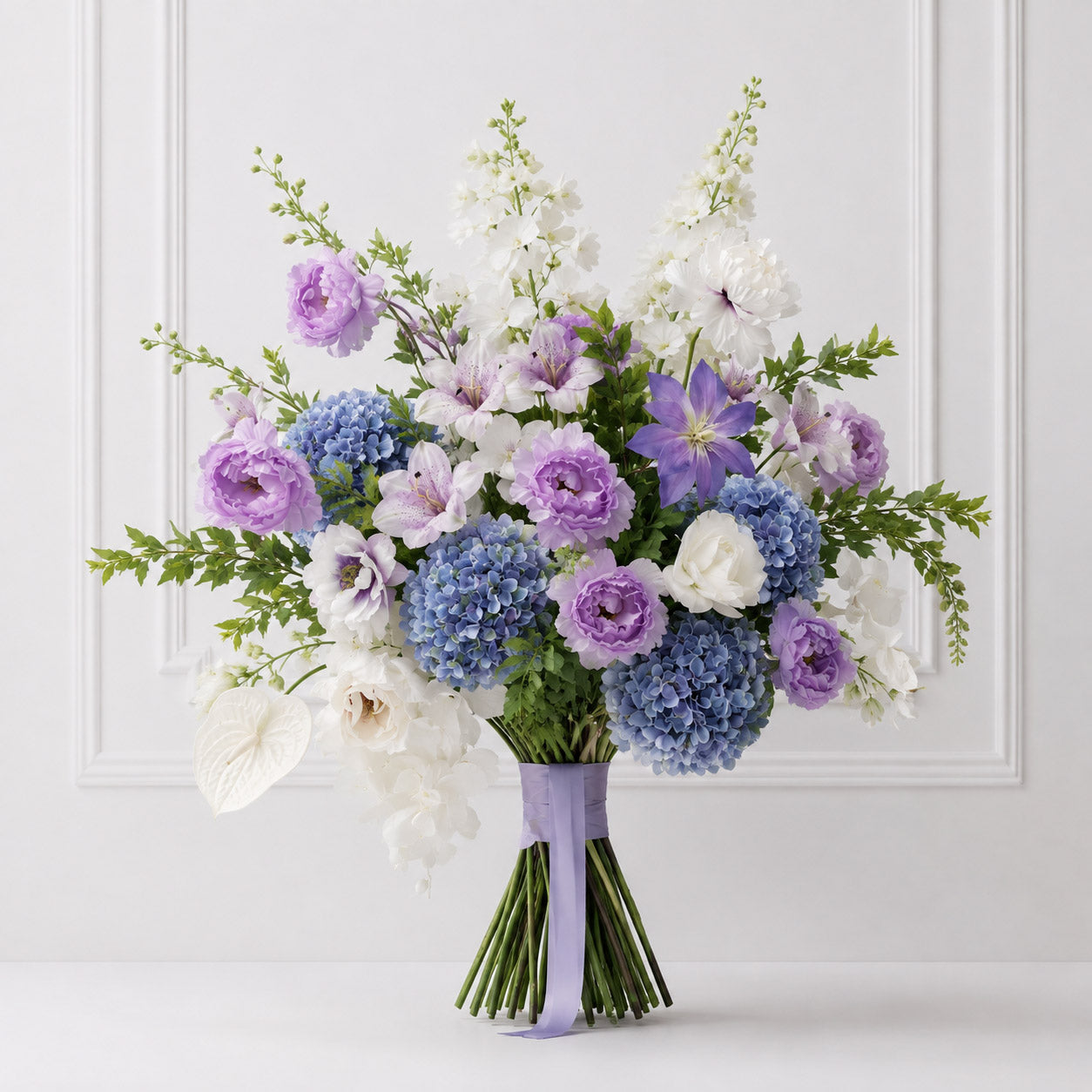 Roseytime White&Purple Amara Table Flower Arrangement #RTT036