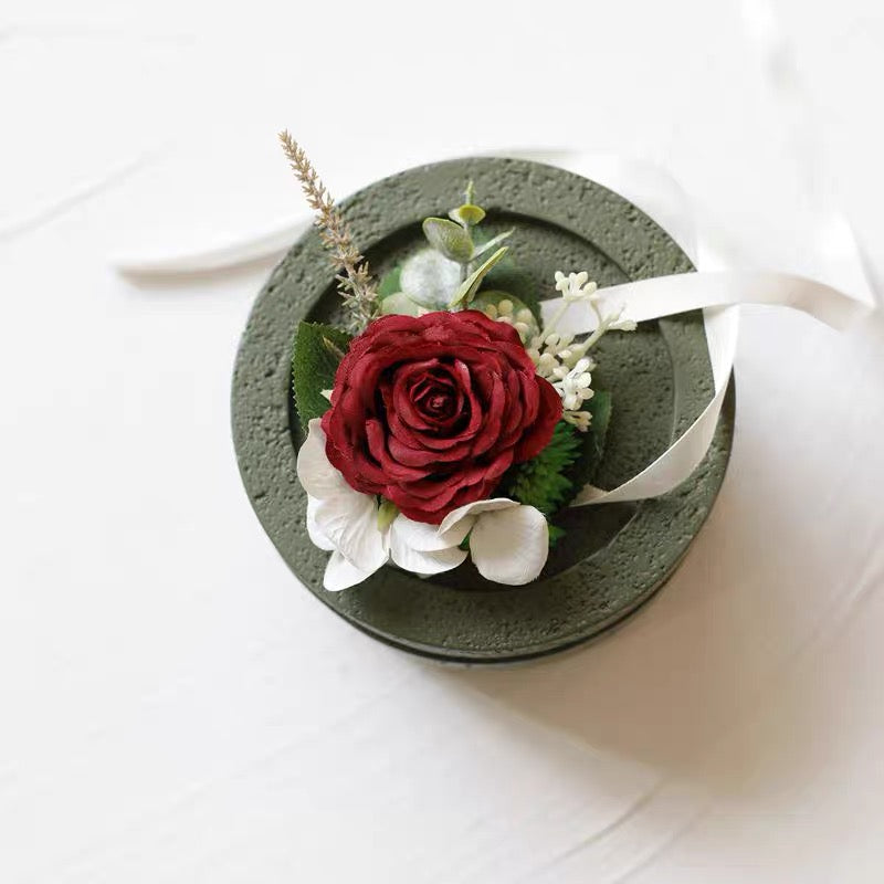 Roseytime Red Wrist Corsage for Wedding RTWC017