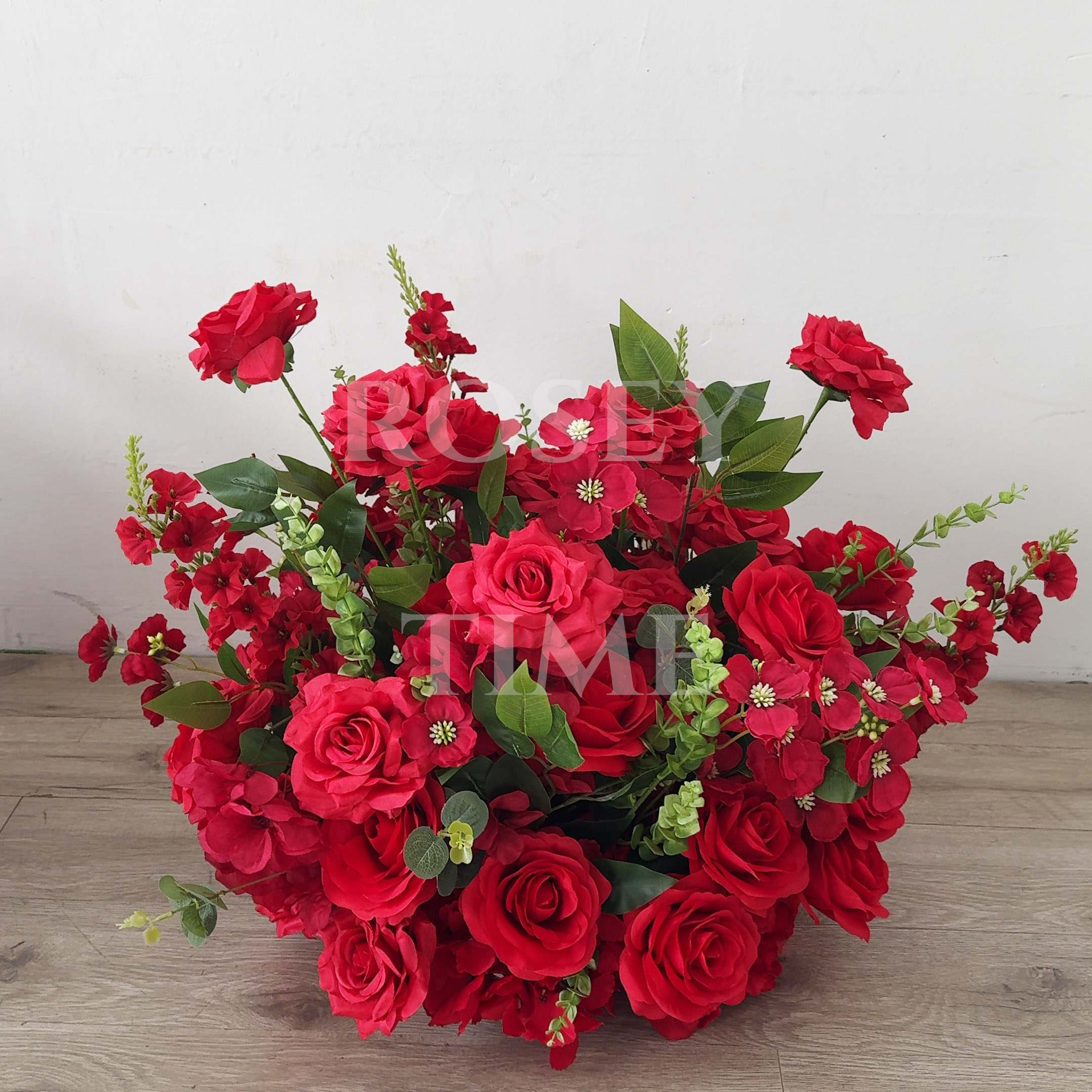 Roseytime 2026 Red Flower Pillars Arch with Frame #RTP128