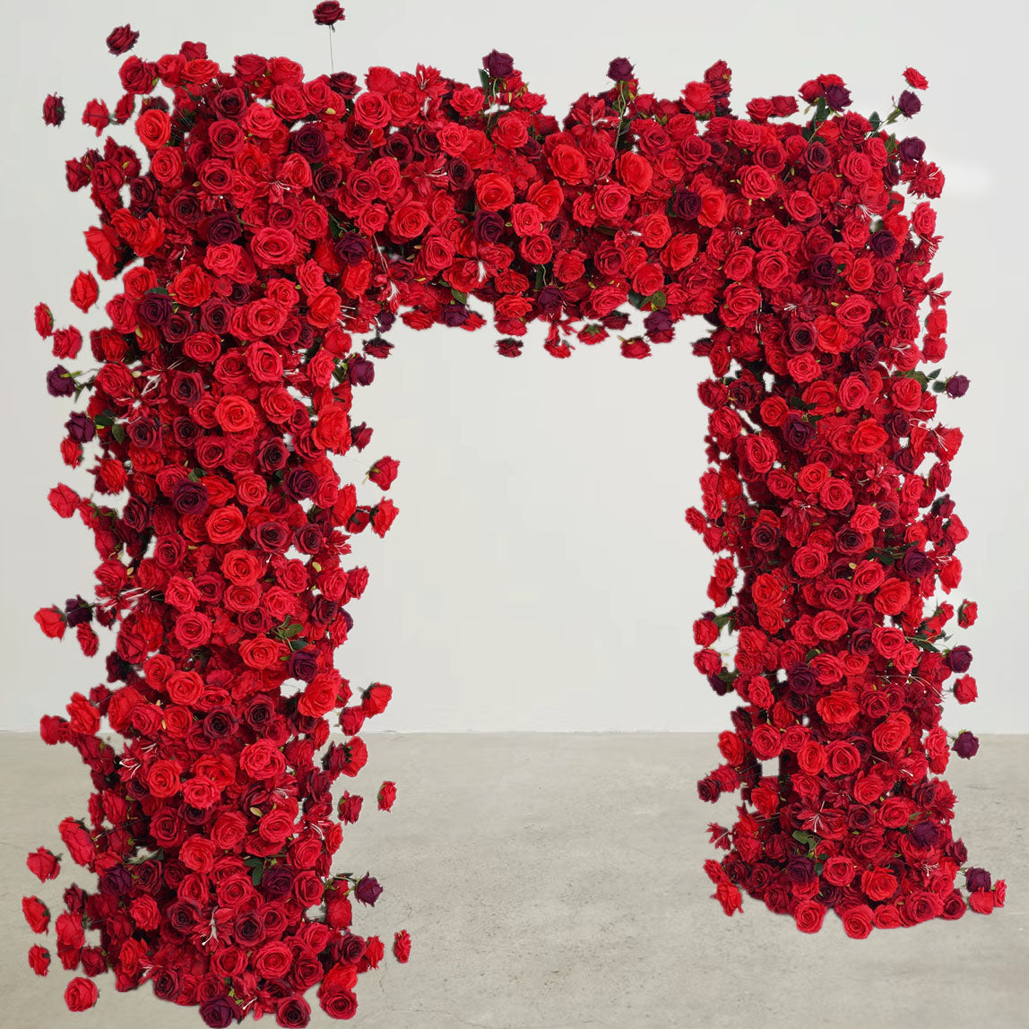 Roseytime Red Square Flower Arch Fabric Back #RTA015