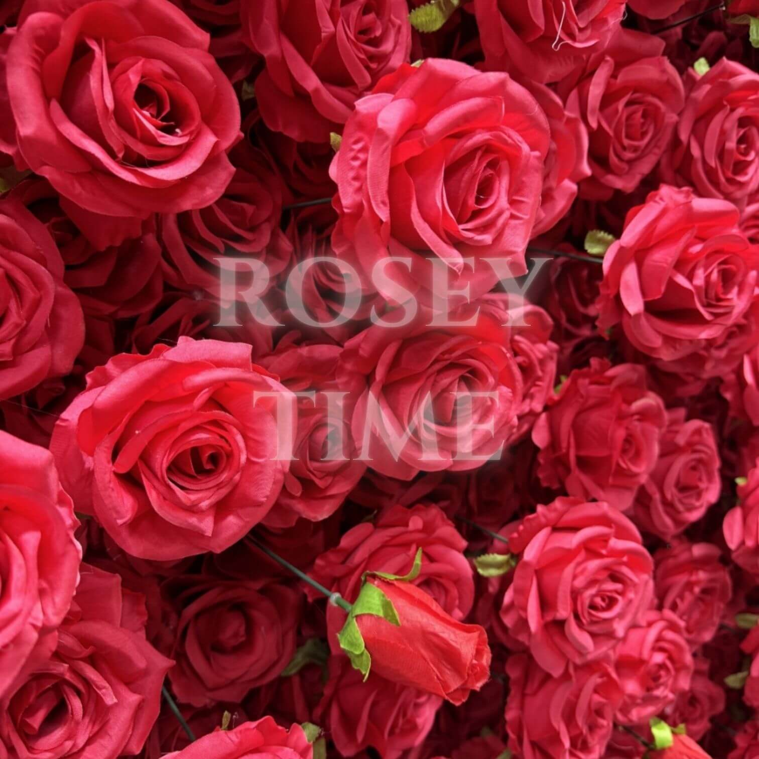 Roseytime 5D Red Flower Wall Roll Up Fabric Back #RTW108
