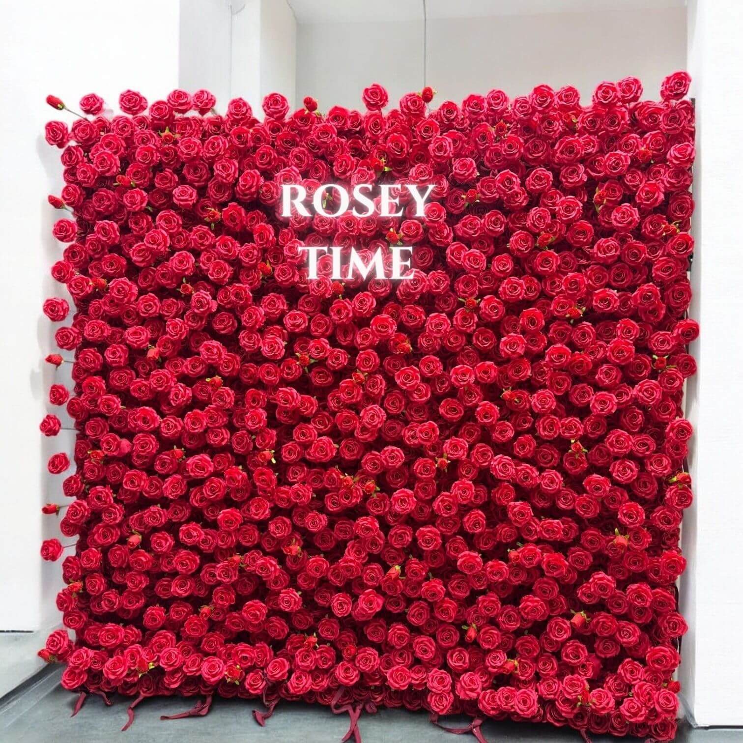 Roseytime 5D Red Flower Wall Roll Up Fabric Back #RTW108