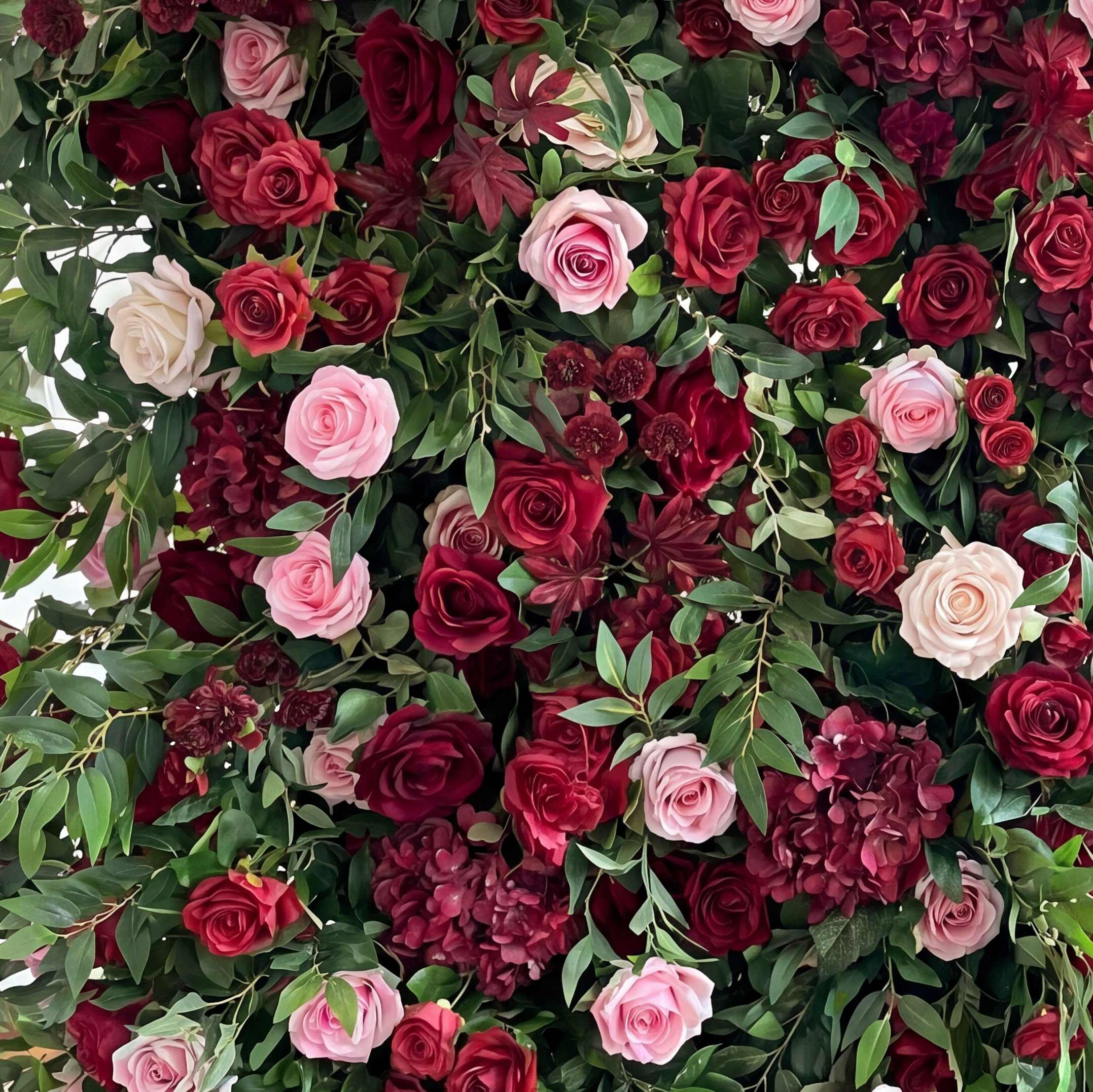 Roseytime 5D Red&Pink Flower Wall Roll Up Fabric Back #RTW020