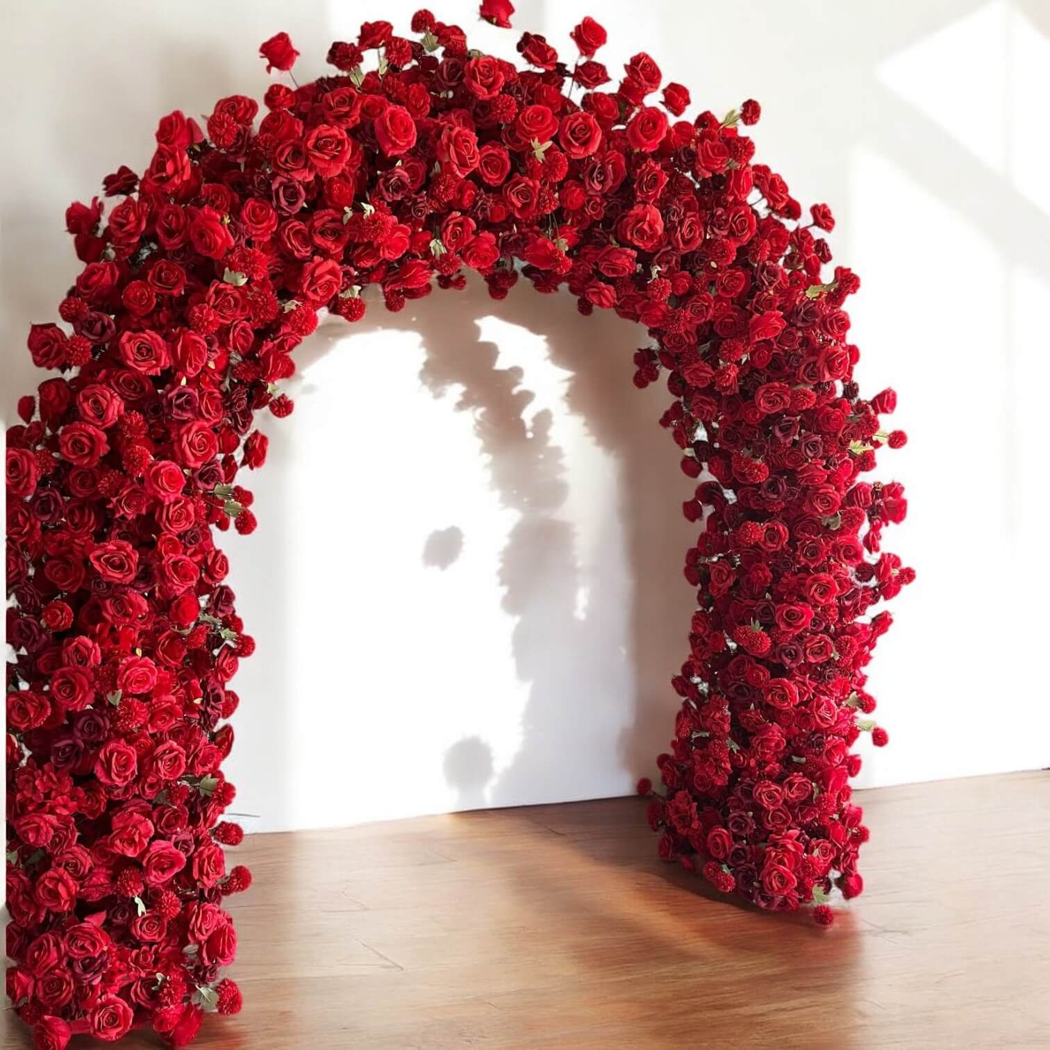 RoseyTime Red Wedding Flower Round Arch #RTA104