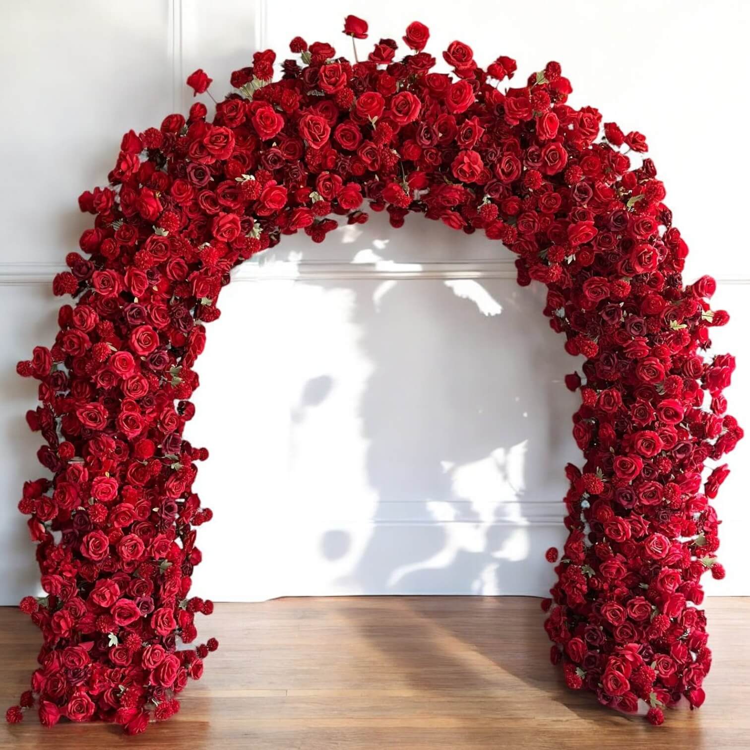 RoseyTime Red Wedding Flower Round Arch #RTA104