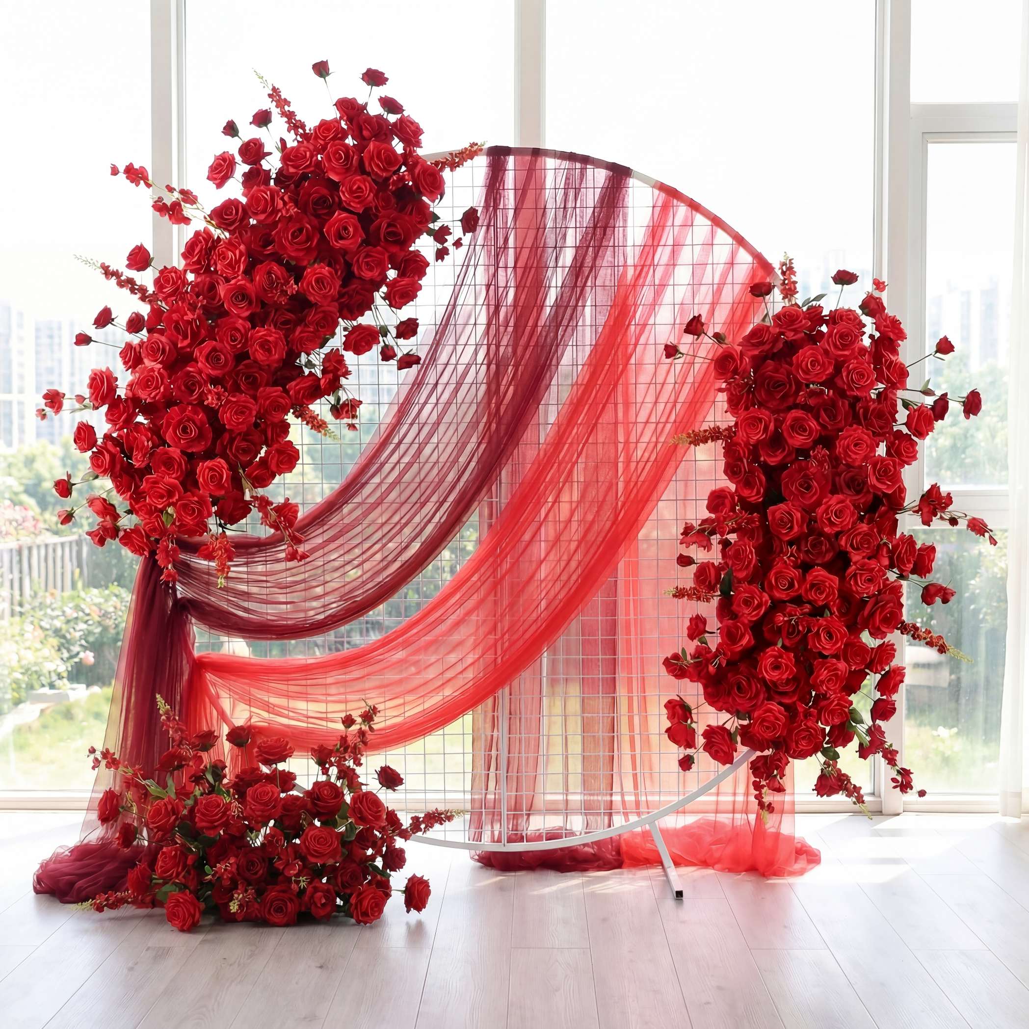 Roseytime Red Flower Set Flower Arch Arrangement #RTA444