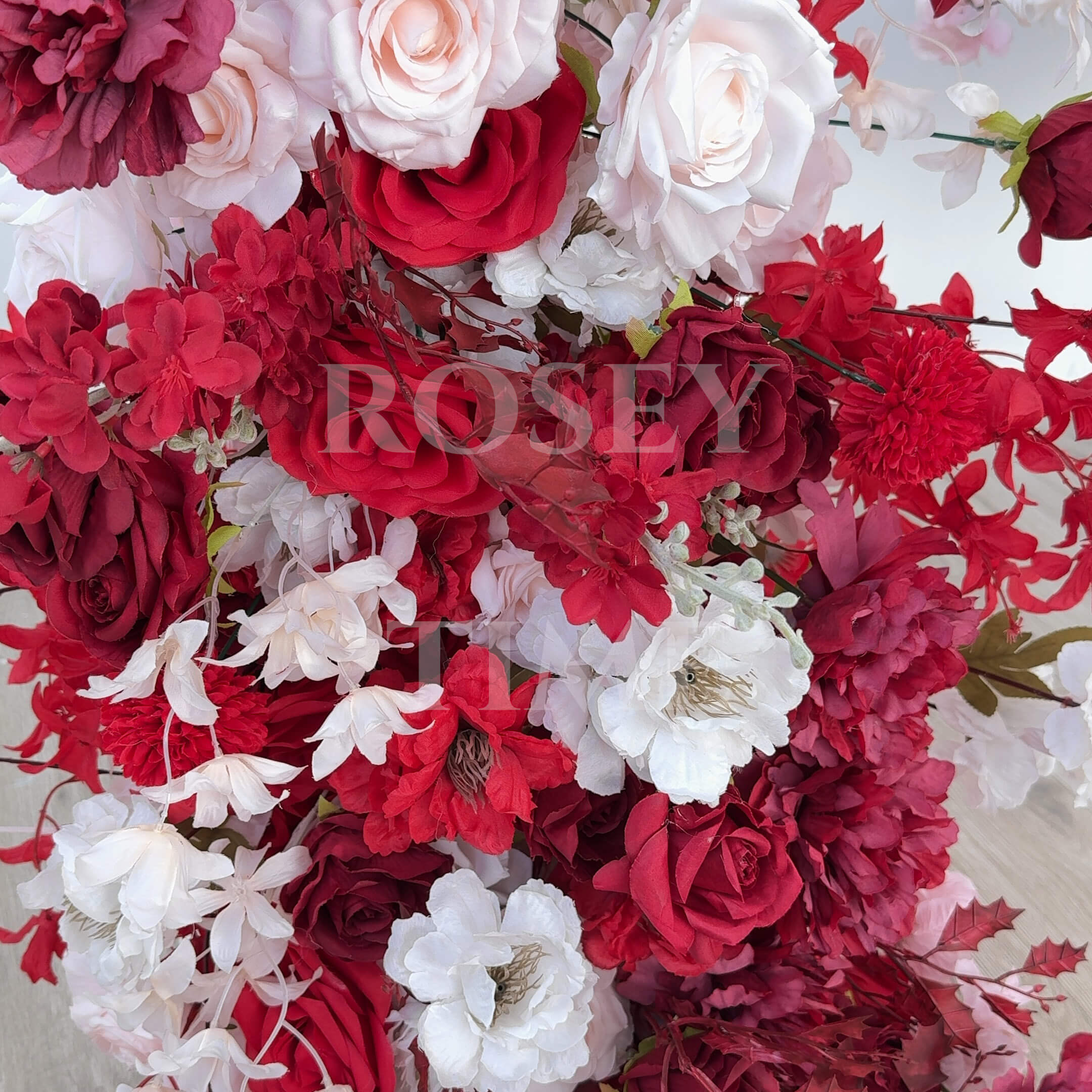Roseytime Red Arch Flowers Decor Set For Wedding&Event