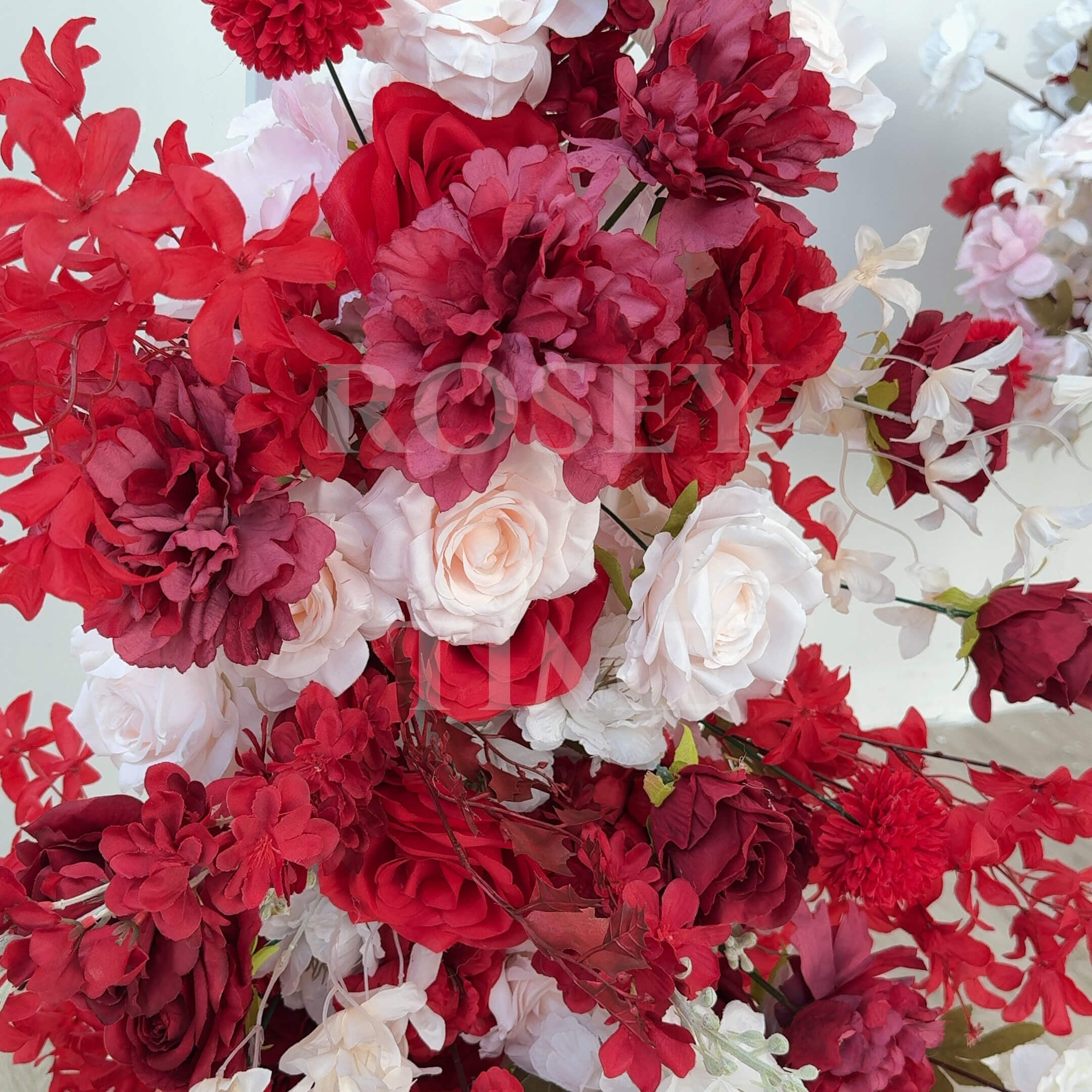 Roseytime Red Arch Flowers Decor Set For Wedding&Event