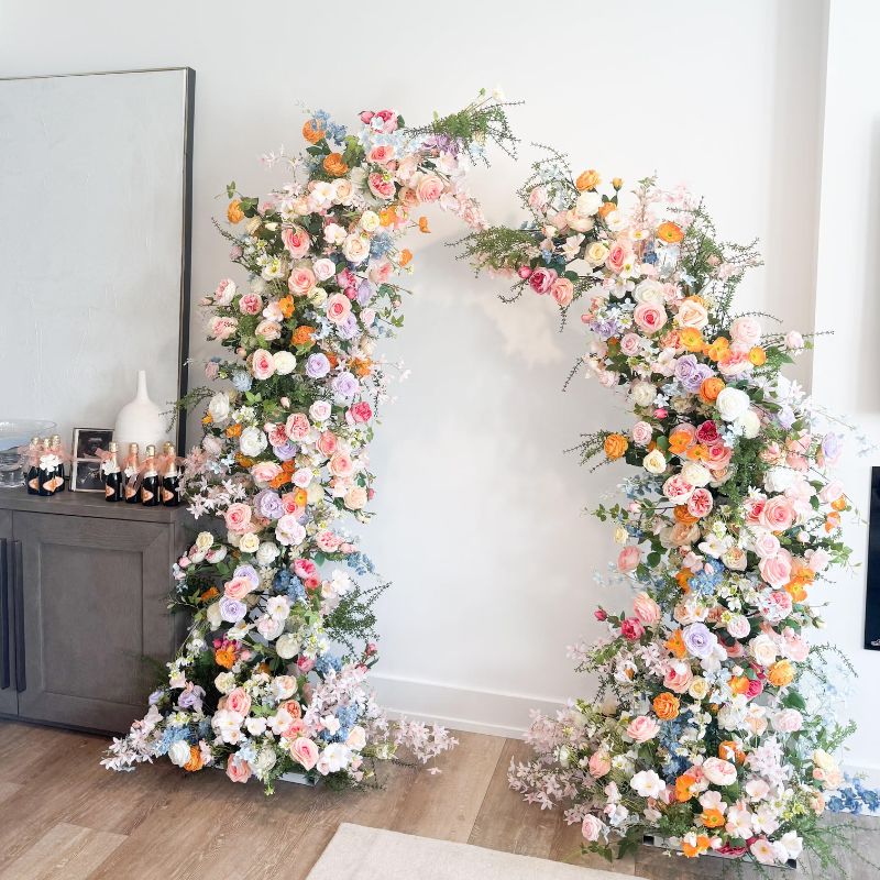 Roseytime Colorful Flower Pillars Arch with Frame #RTP006