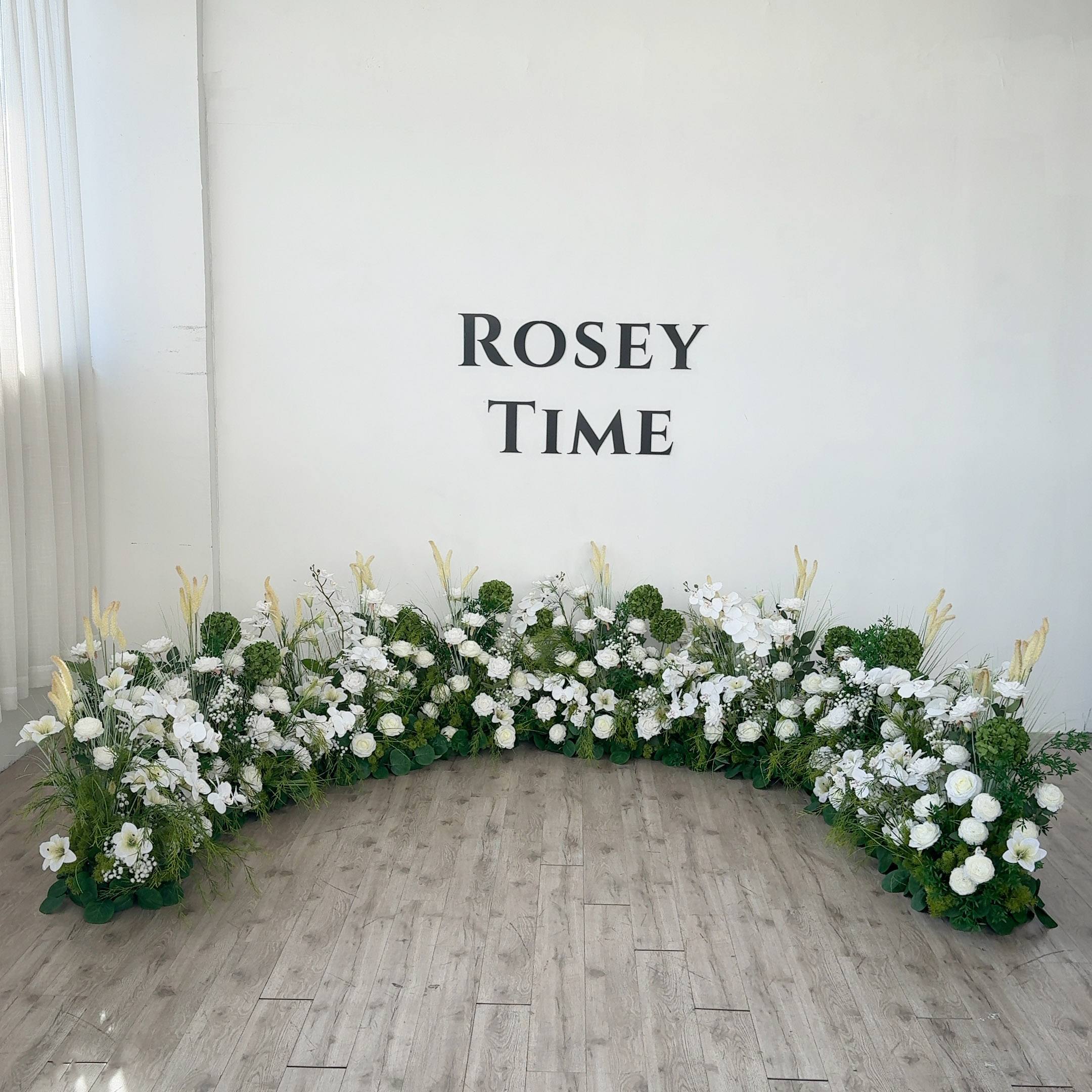 Roseytime Verdant Ivory Flower Floor Flower Wedding Aisle Arrangement #RTF007
