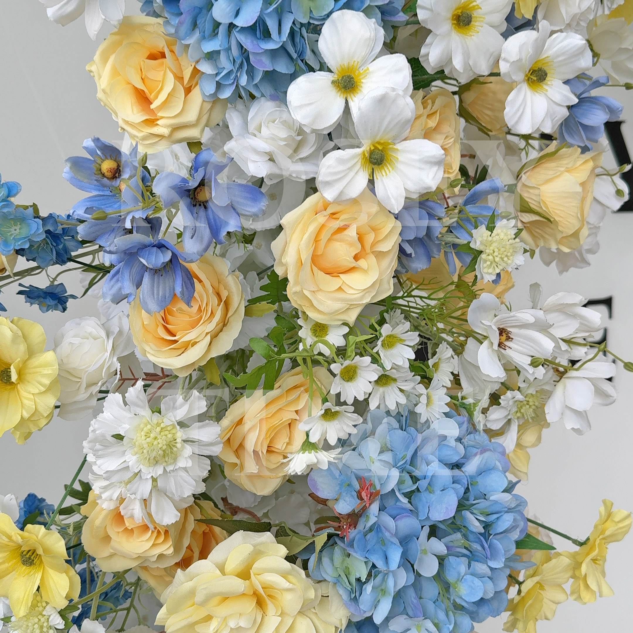 Roseytime Blue&Yellow Flower Set Flower Arch Arrangement #RTA457