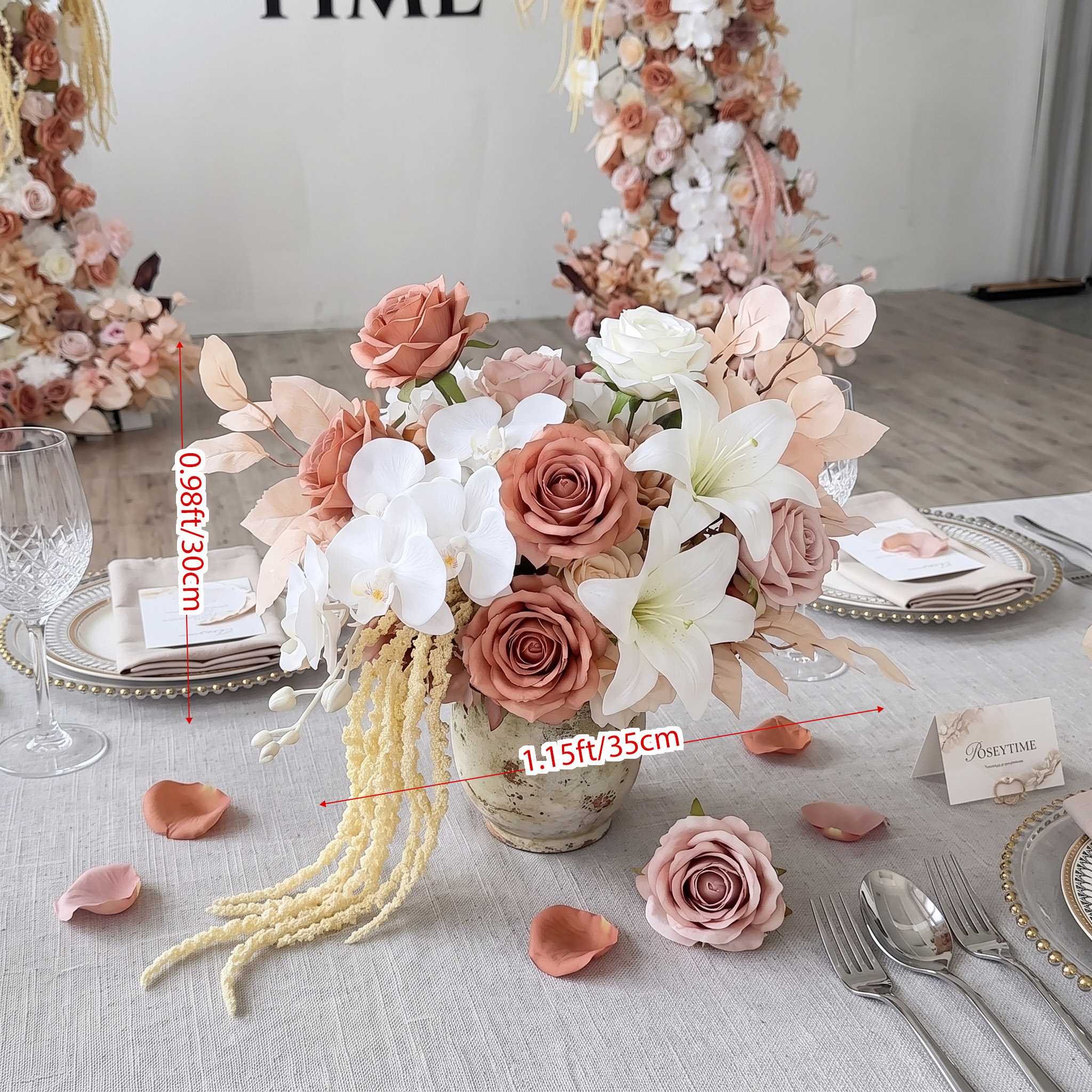 Roseytime Mocha Cedar Small Table Flower Arrangement #RTT012