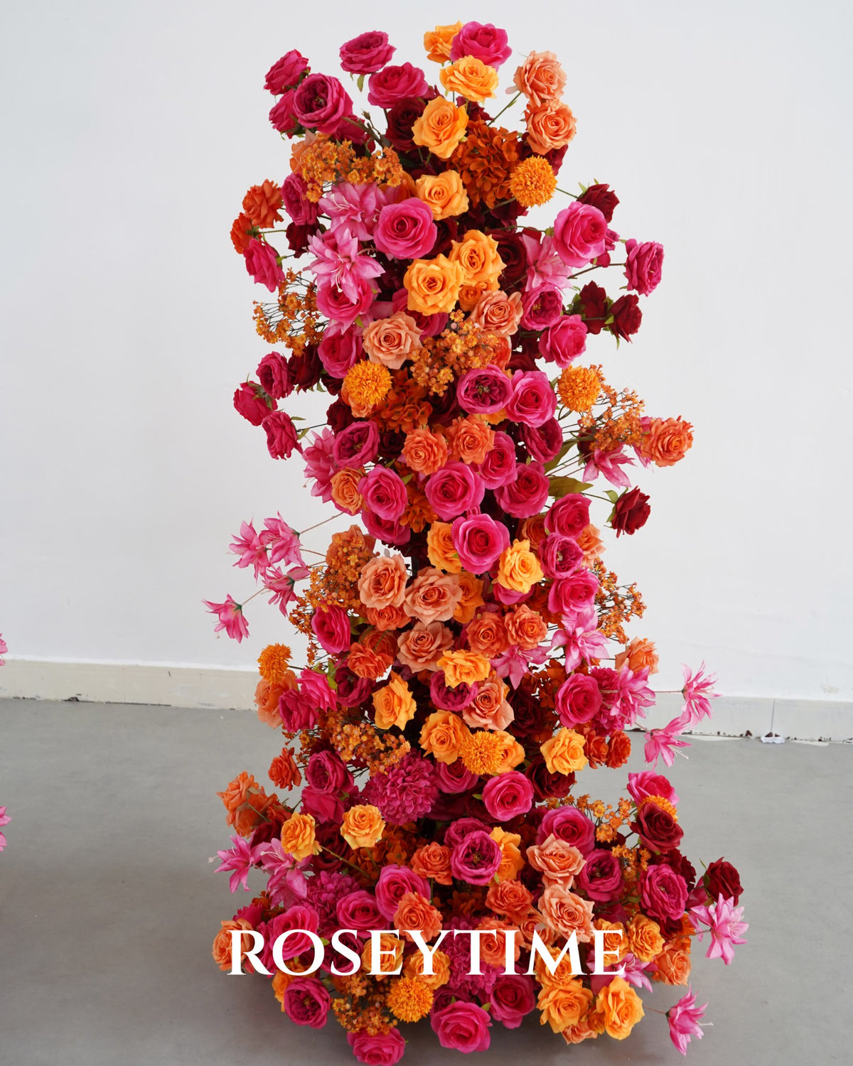 Roseytime Orange Flower Pillars Set with Frame #RTP038