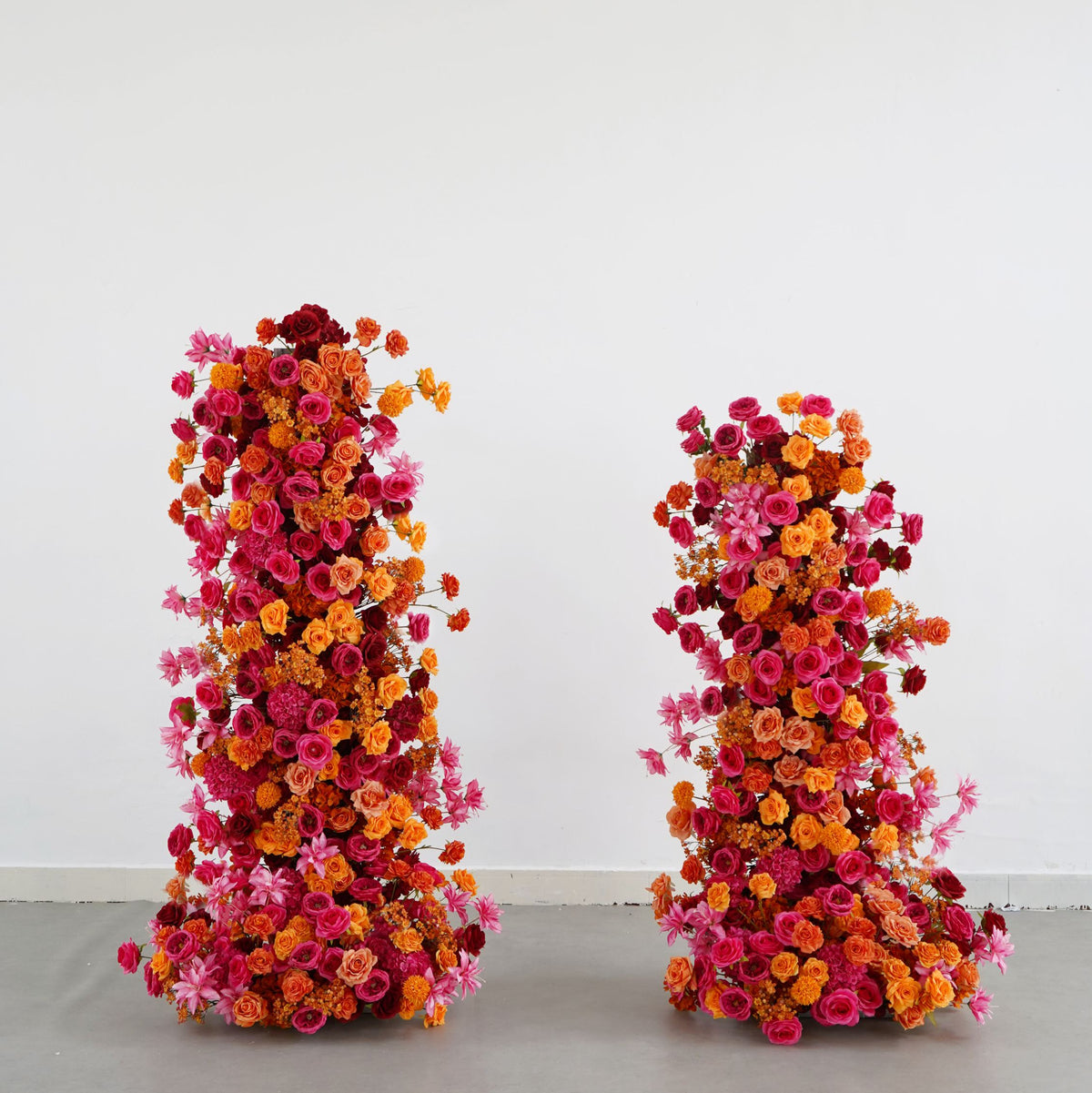 Roseytime Orange Flower Pillars Set with Frame #RTP038