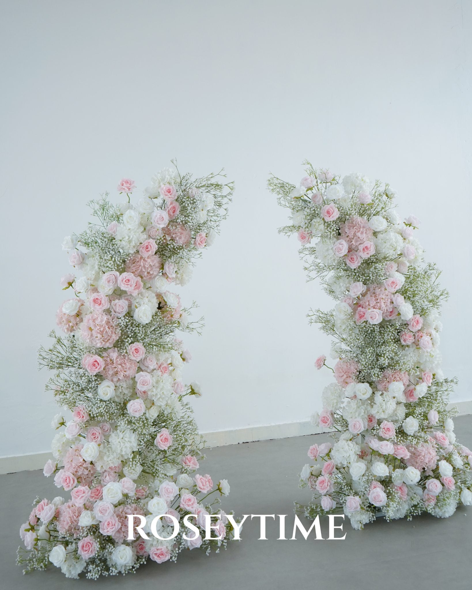 Roseytime Blush Pink Flower Pillars Arch with Frame #RTP142