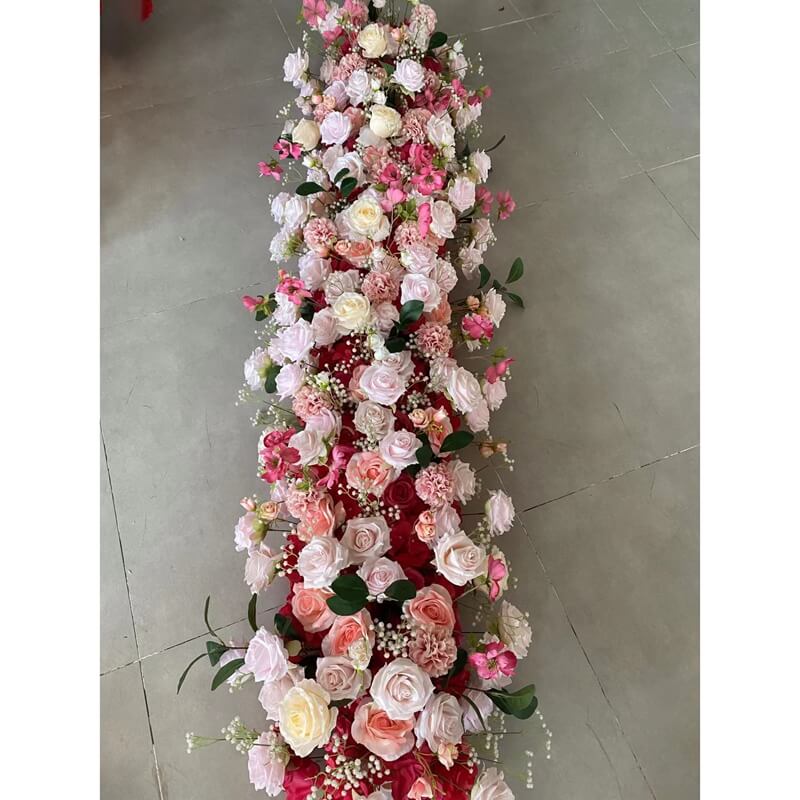 Roseytime Pink Flower Runner Table Flower Decor#RTR082