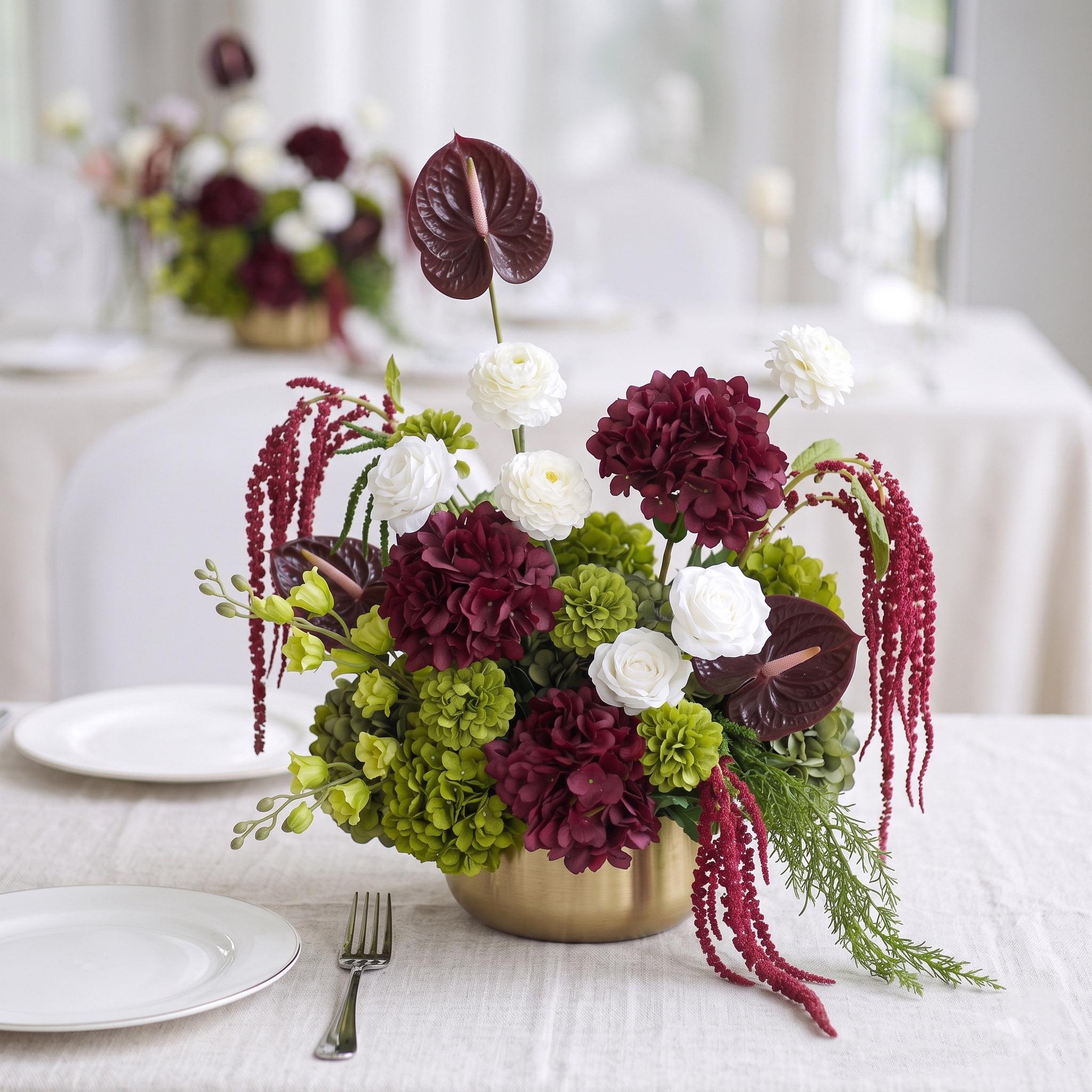 Roseytime Willow& Garnet Small Table Flower Arrangement #RTT020