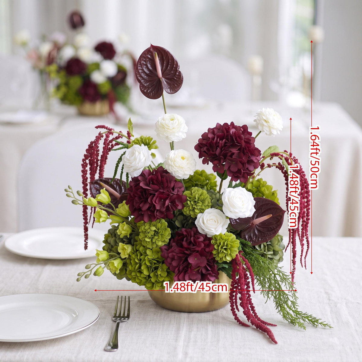 Roseytime Willow& Garnet Small Table Flower Arrangement #RTT020