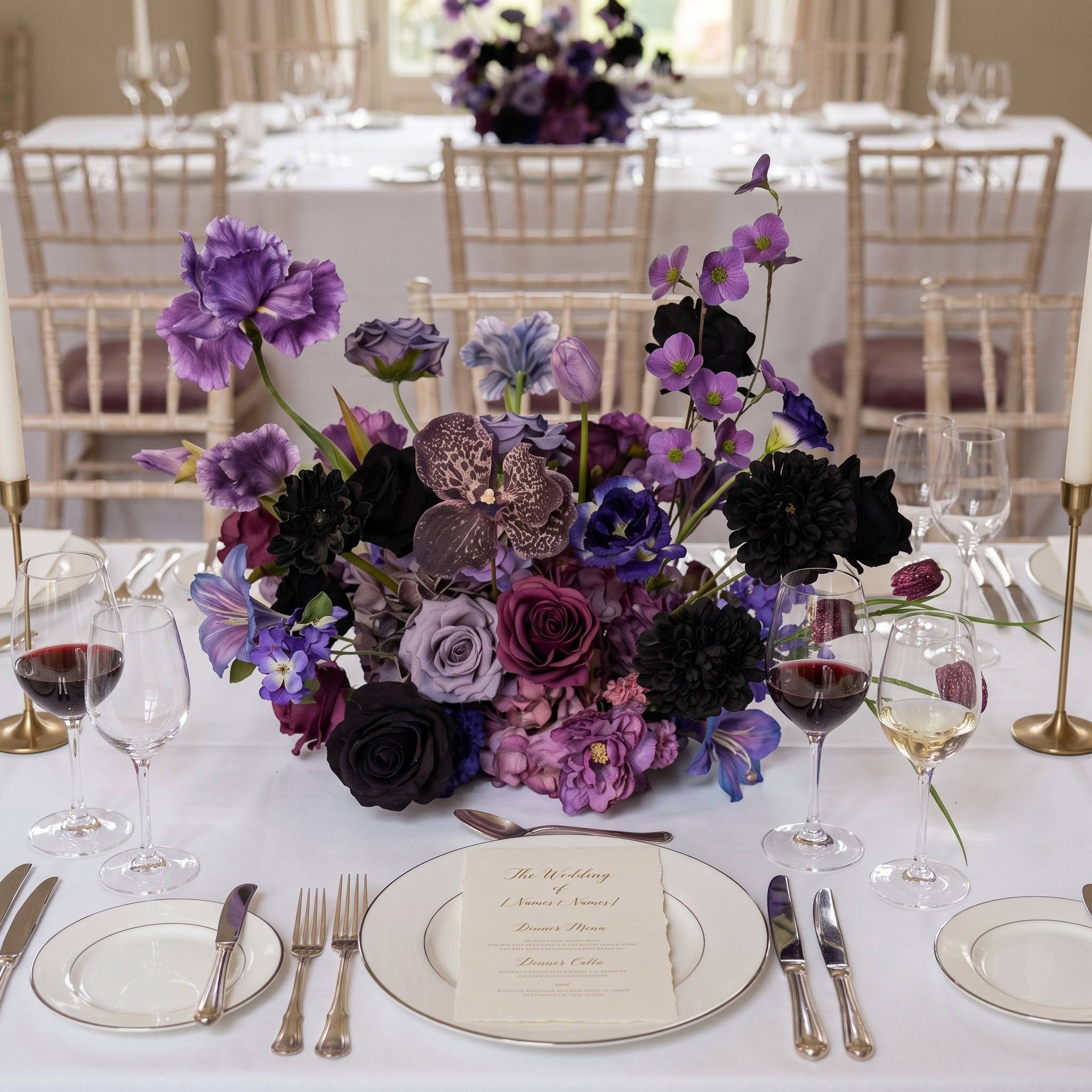 Roseytime Violet Obsidian Table Flower Arrangement #RTT030