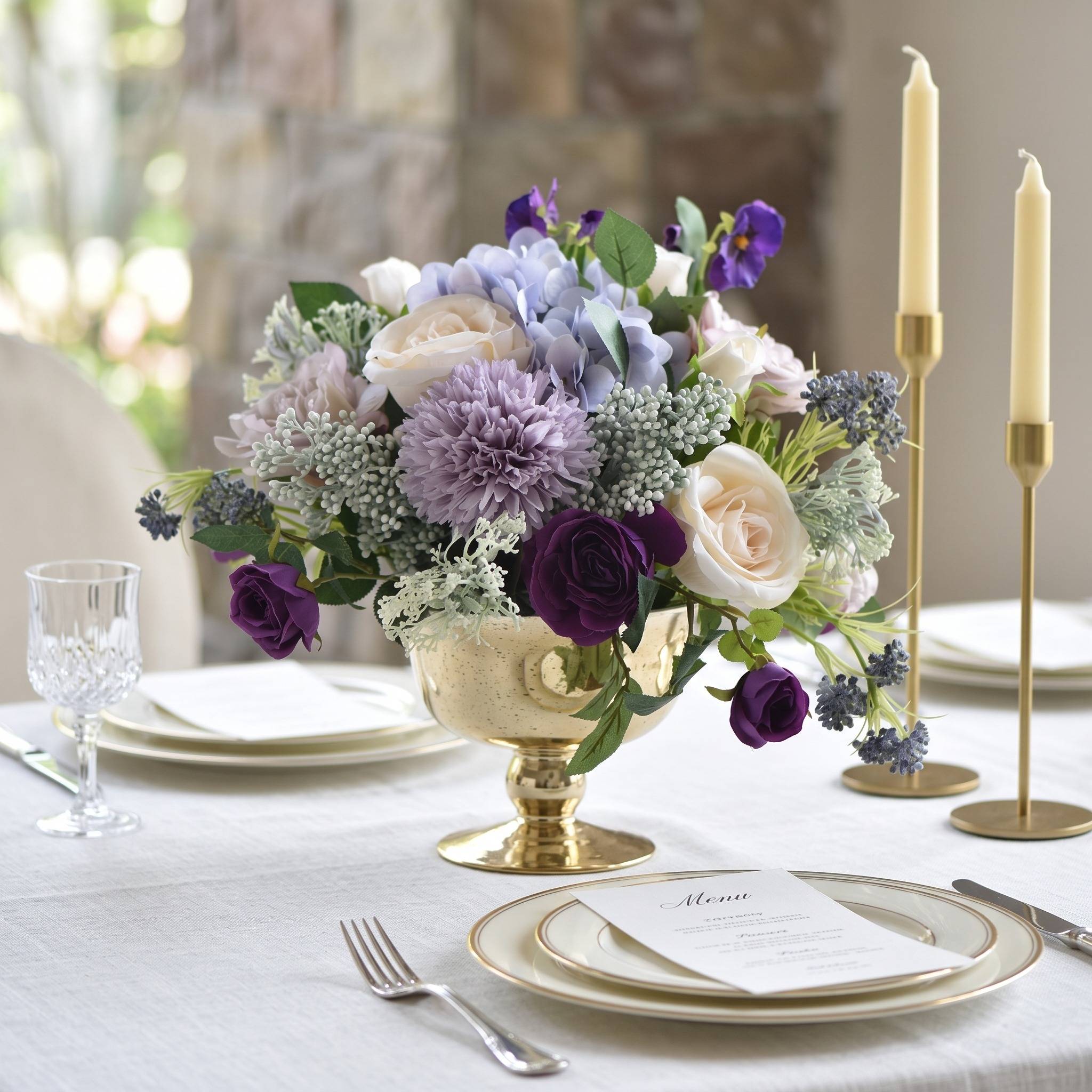 Roseytime Lavender Mist Table Flower Arrangement #RTT031