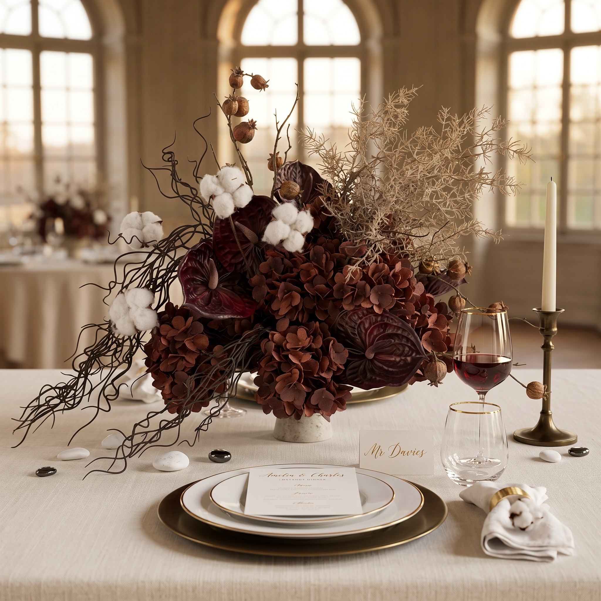 Roseytime Rustic Poem Table Flower Arrangement #RTT027