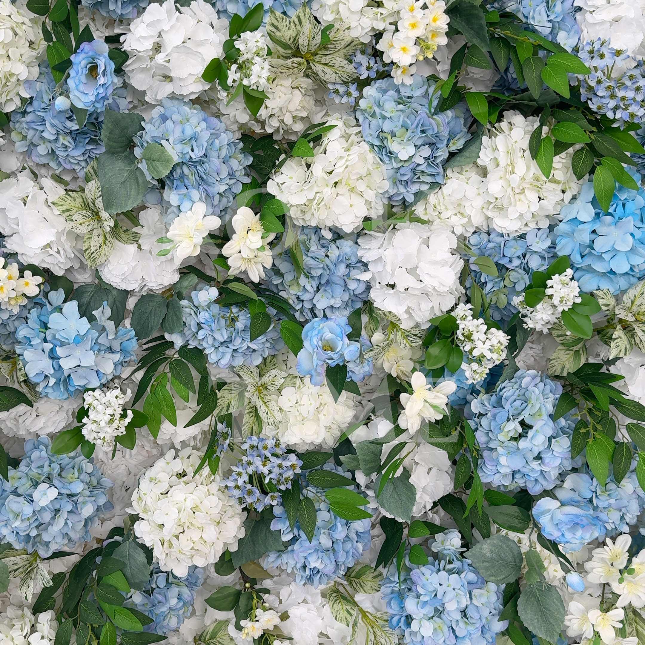 Roseytime 5D Blue Hydrangea Flower Wall Roll Up Fabric Back #RTW006