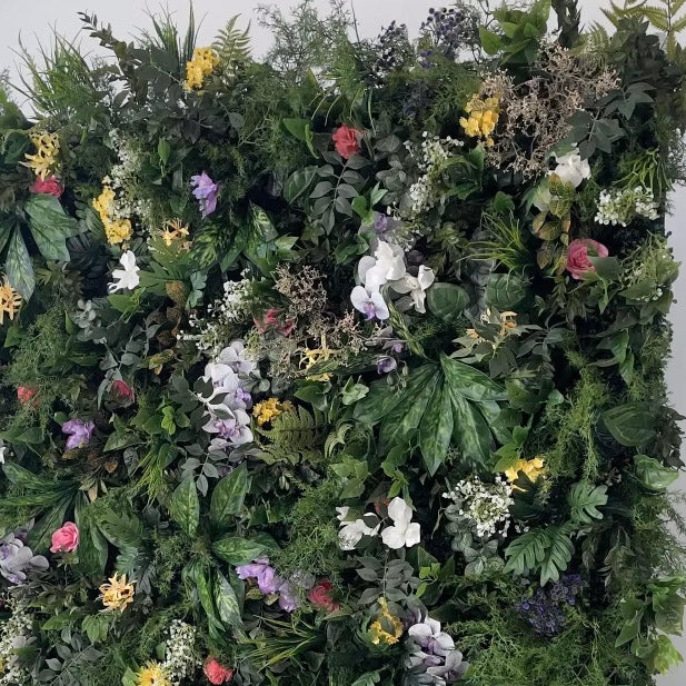 Roseytime 5D Flower Greenery Wall Roll Up Fabric Back #RTW073