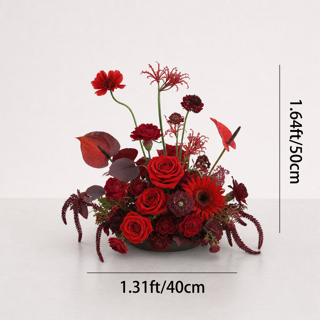Roseytime Ruby Covenant Small Table Flower Arrangement #RTT003