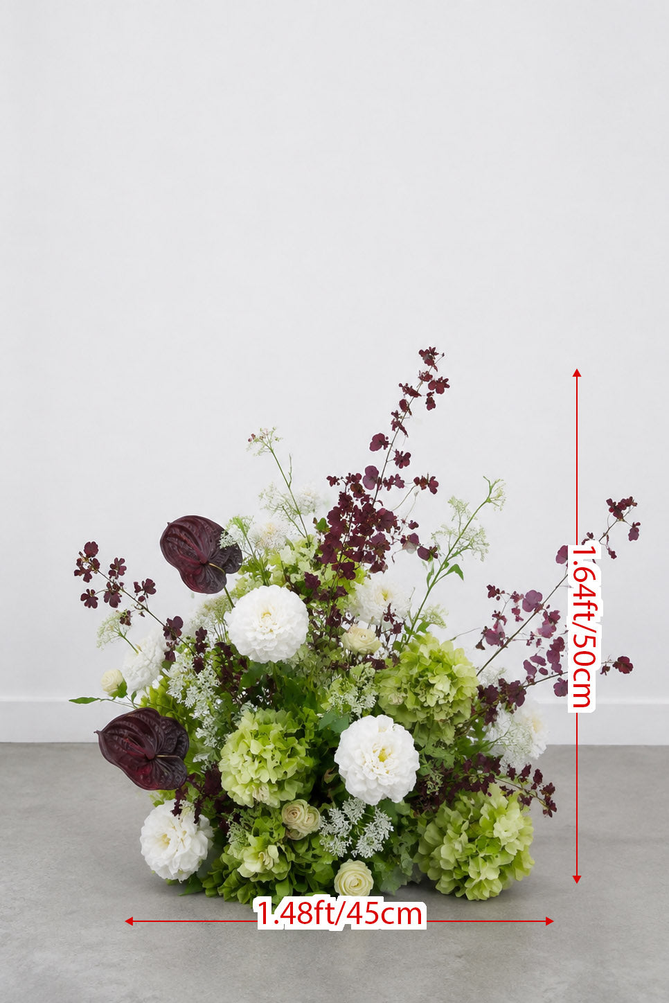 Roseytime Burgundy&Green Flower Set #RTS026