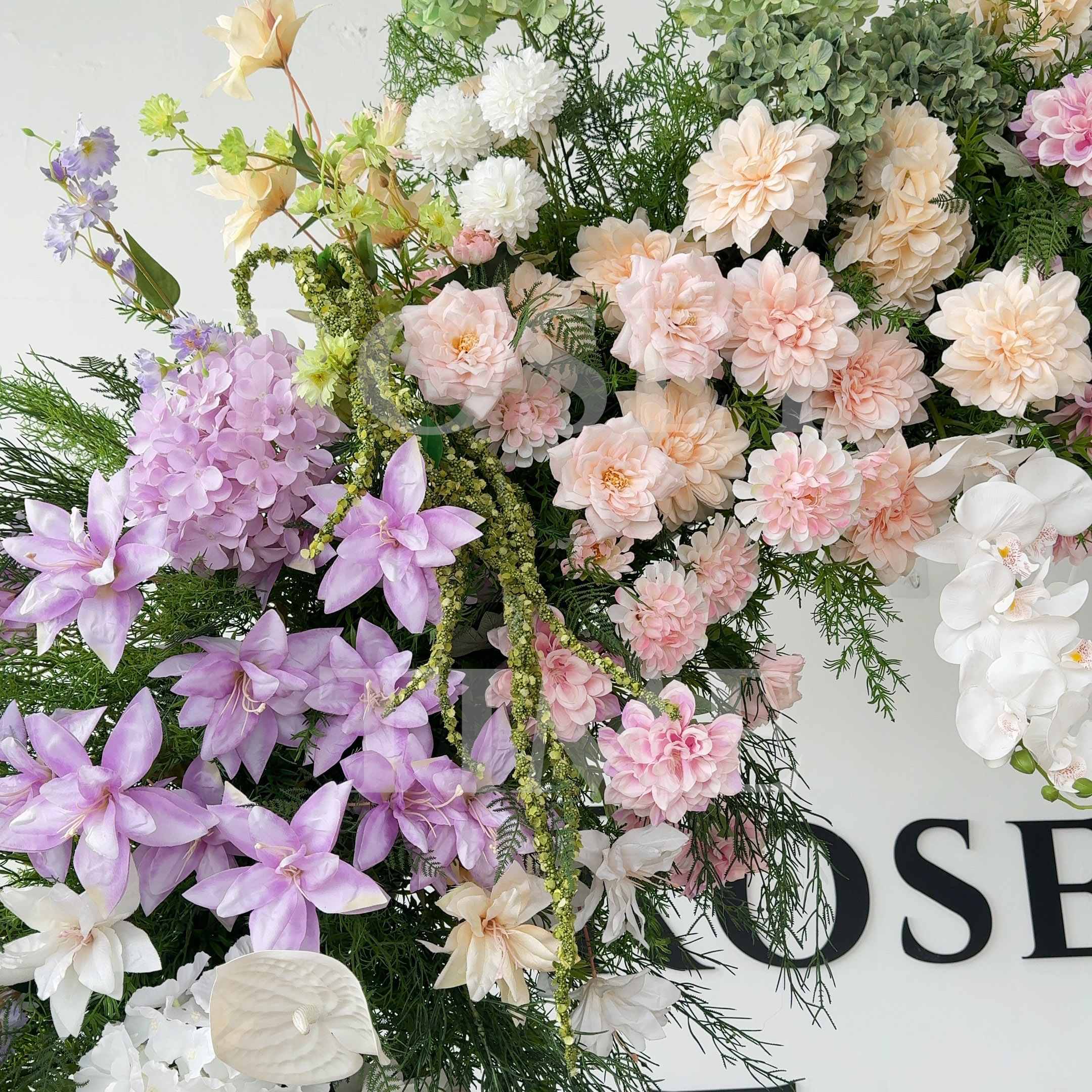 RoseyTime Pink Colorful Flower Arch n-shape Round Arch #RTA119