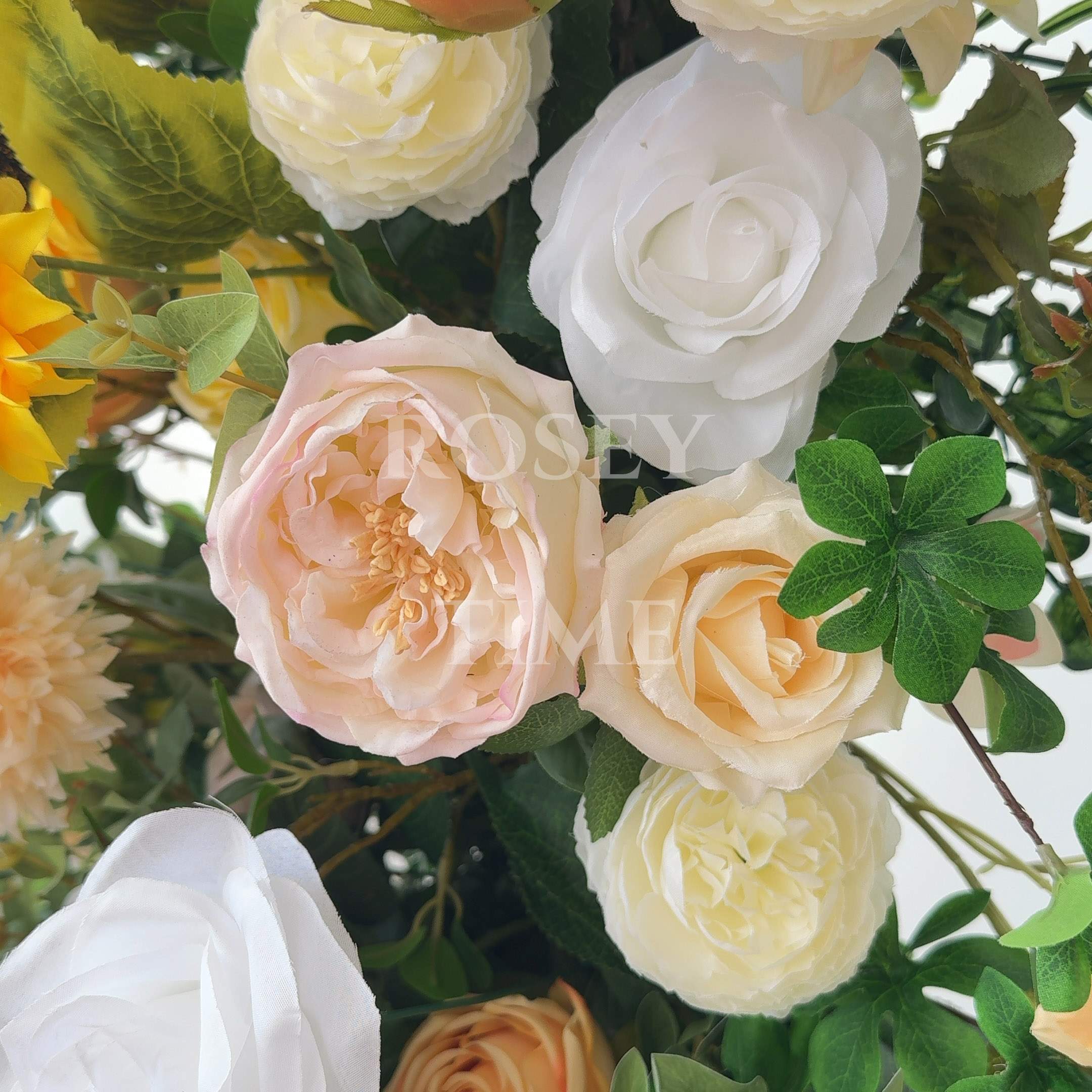 RoseyTime Sunflower Floral Pillars Arch With Frame #RTP027