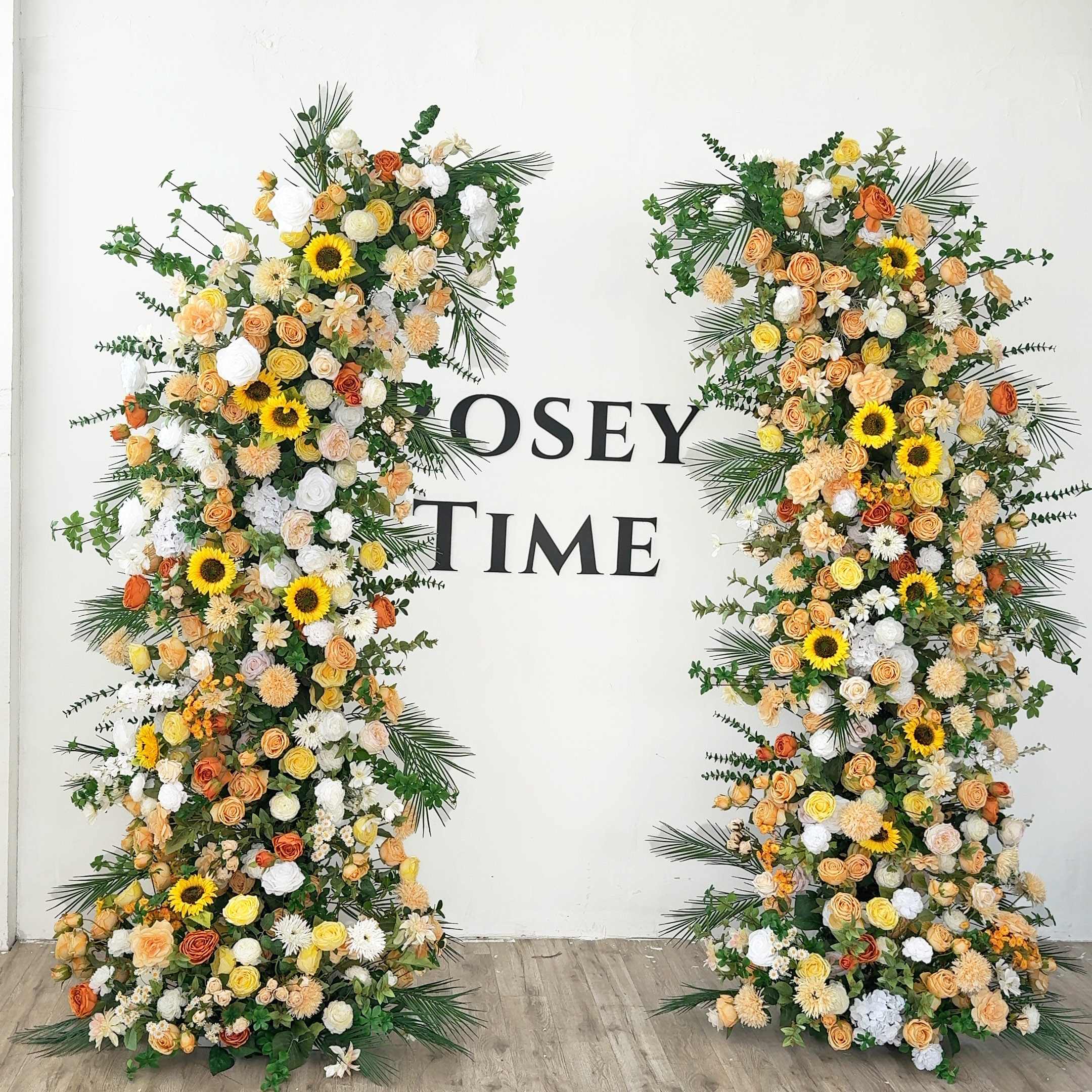 RoseyTime Sunflower Floral Pillars Arch With Frame #RTP027