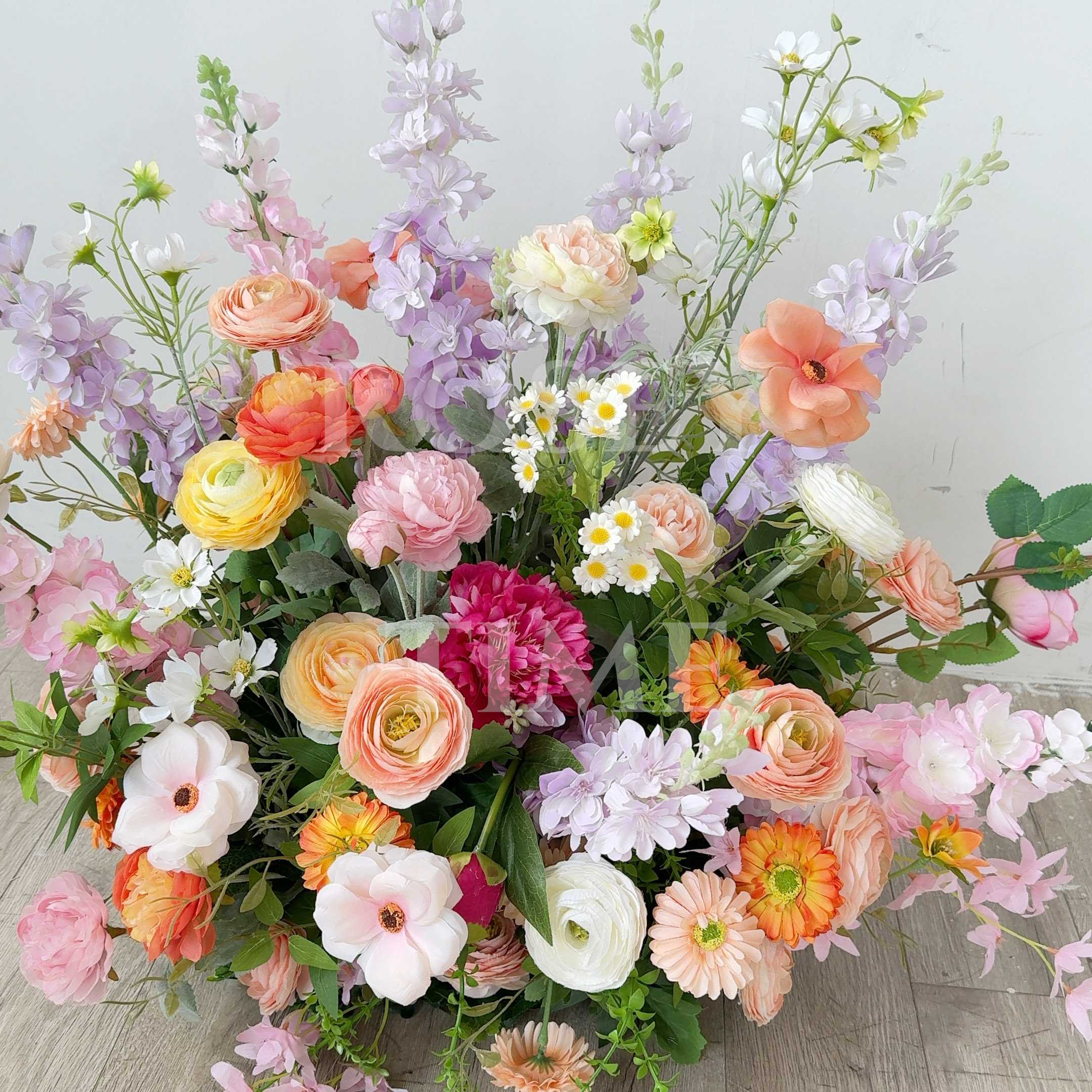 Roseytime Wild Flower Floor Flower Wedding Aisle Arrangement #RTF001