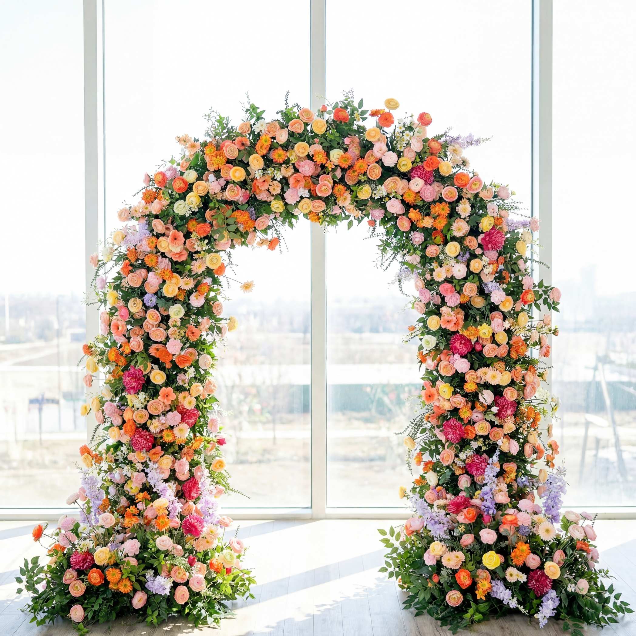 RoseyTime Wildflower Sunset Color Flower Arch n-shape Round Arch #RTA366