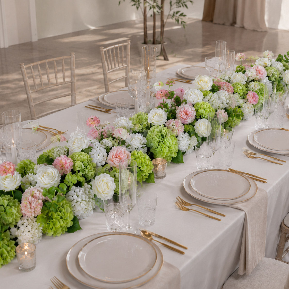 Roseytime Manor Frond Flower Runner Table Flower Decor#RTR100