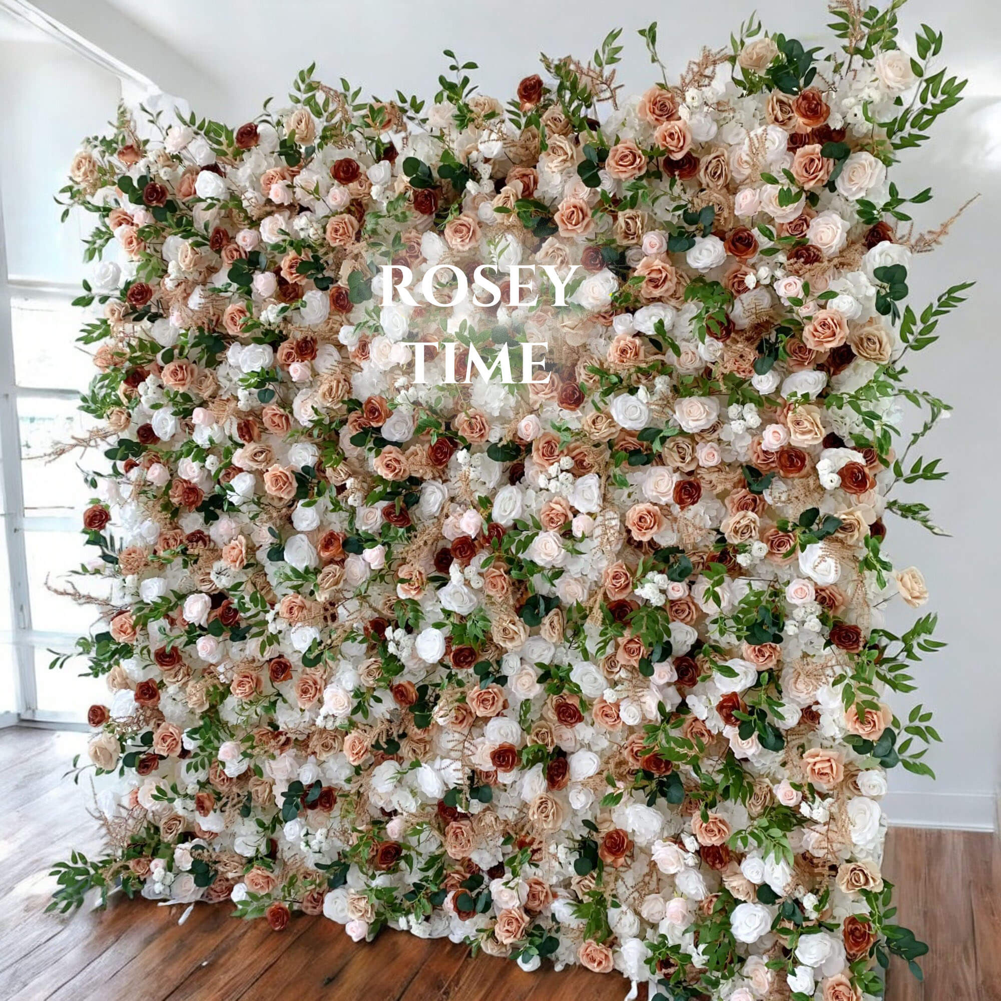 💥BF-SALE: 5D Tan Flower Wall Roll Up Fabric Back #RTW226