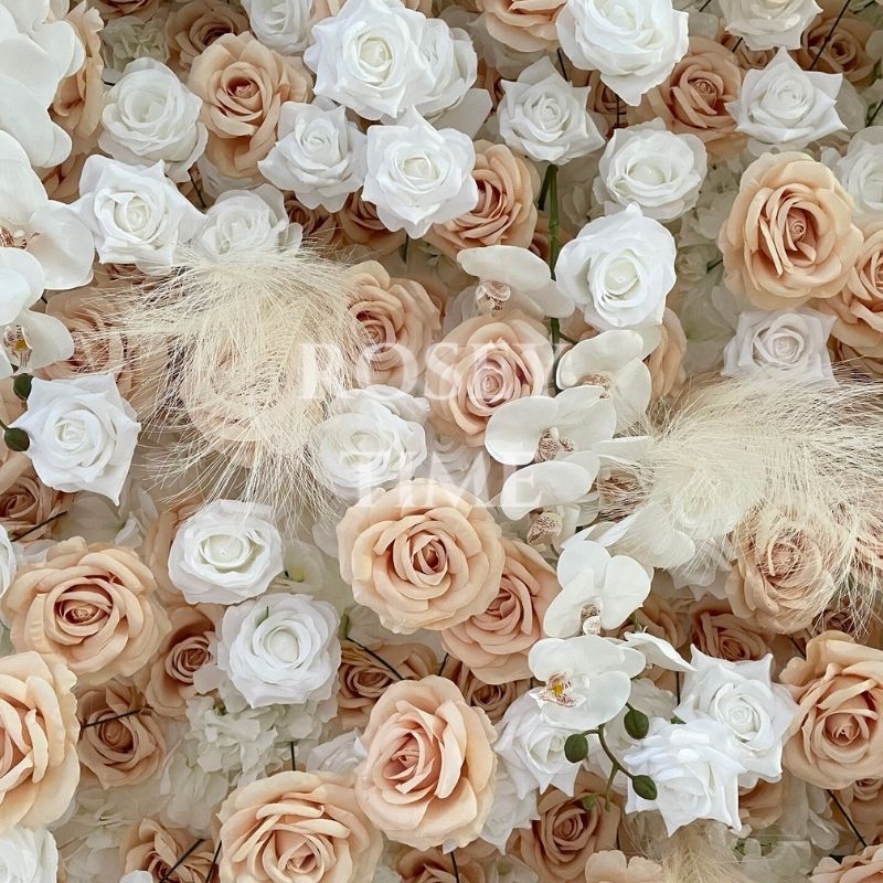 💥BF-Sale 5D Tan Flower Wall Roll Up Fabric Back #RTW161