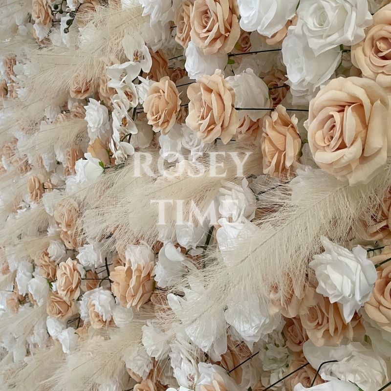 💥BF-Sale 5D Tan Flower Wall Roll Up Fabric Back #RTW161