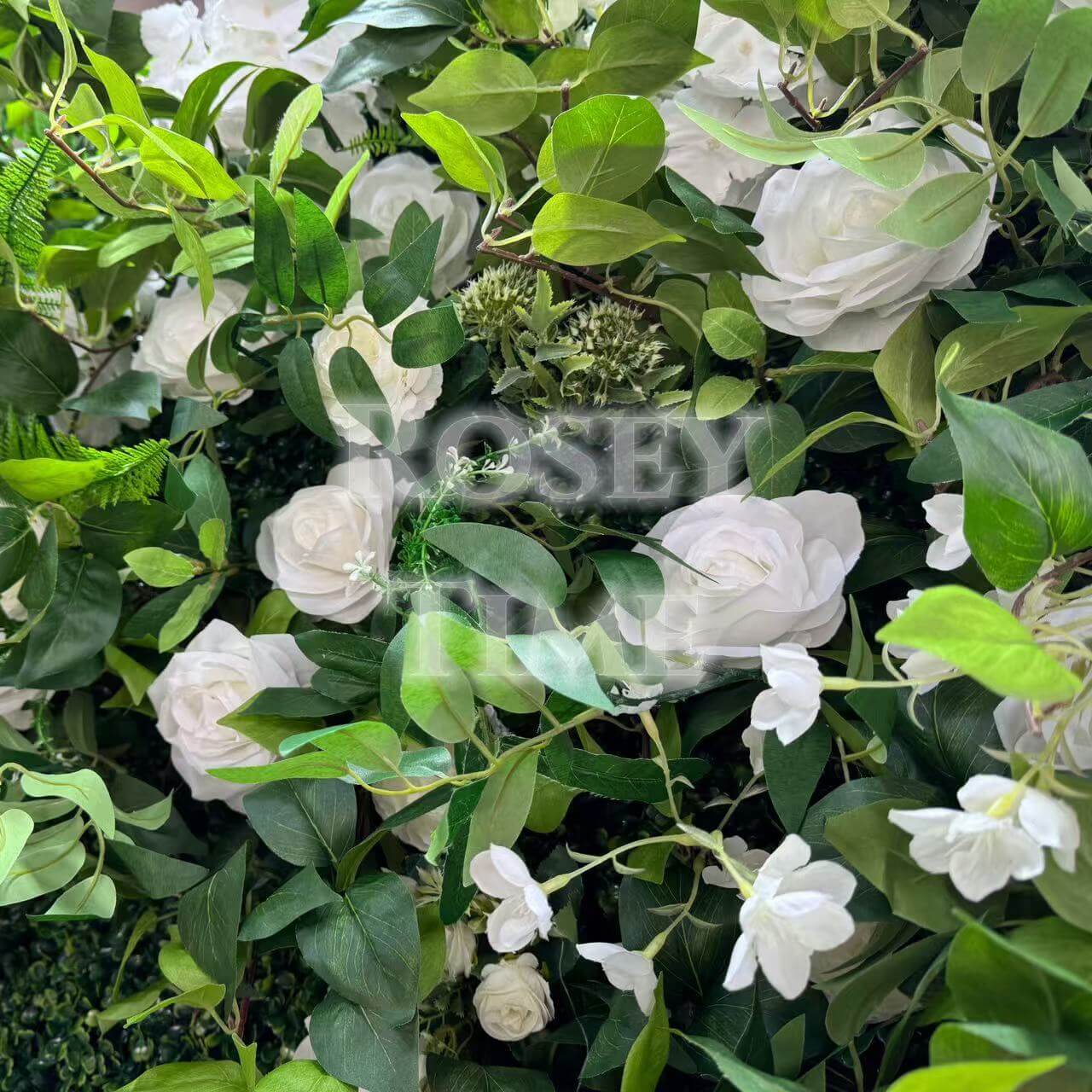 Roseytime Wedding Grass Flower Wall Roll Up Fabric Back Greenery Backdrop #RTW134