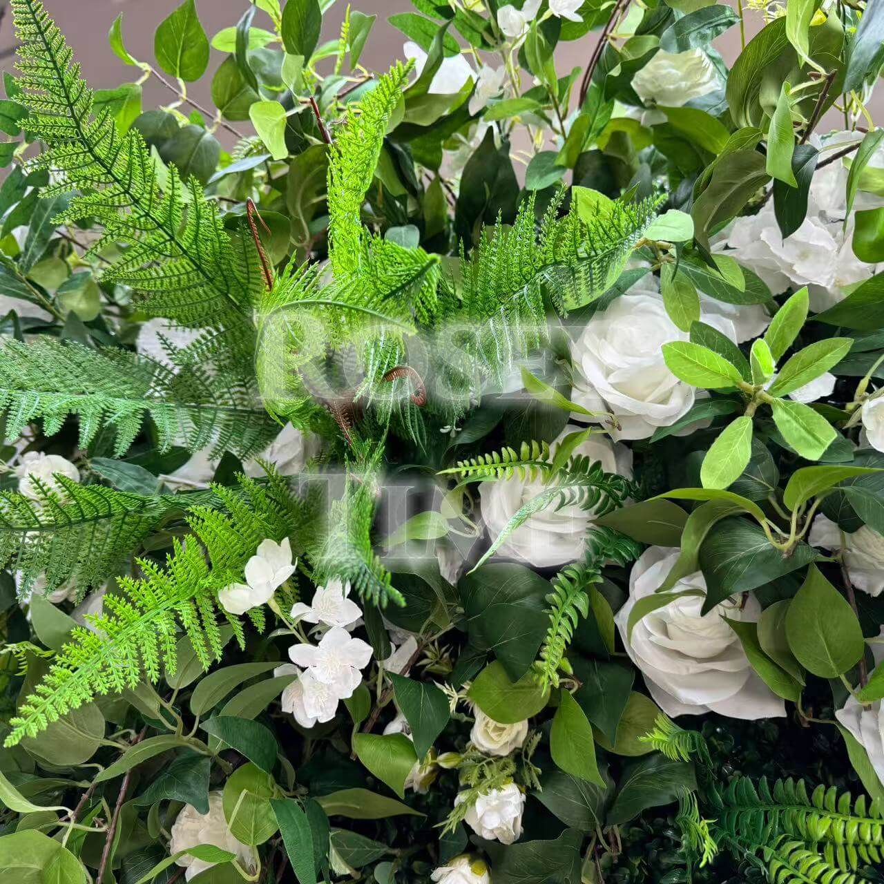 Roseytime Wedding Grass Flower Wall Roll Up Fabric Back Greenery Backdrop #RTW134