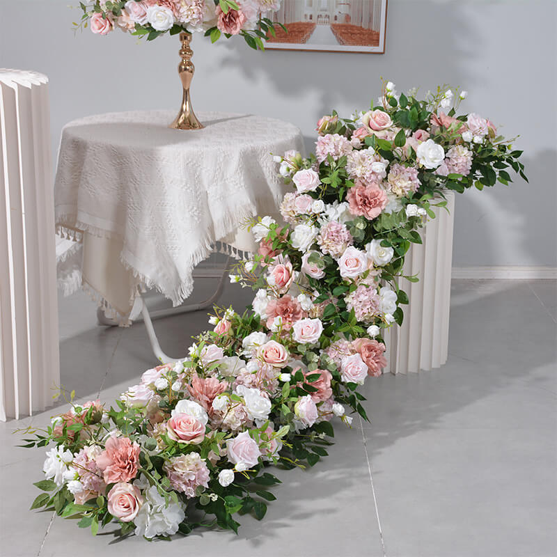 Roseytime Pink Flower Runner Table Flower Decor#RTR078