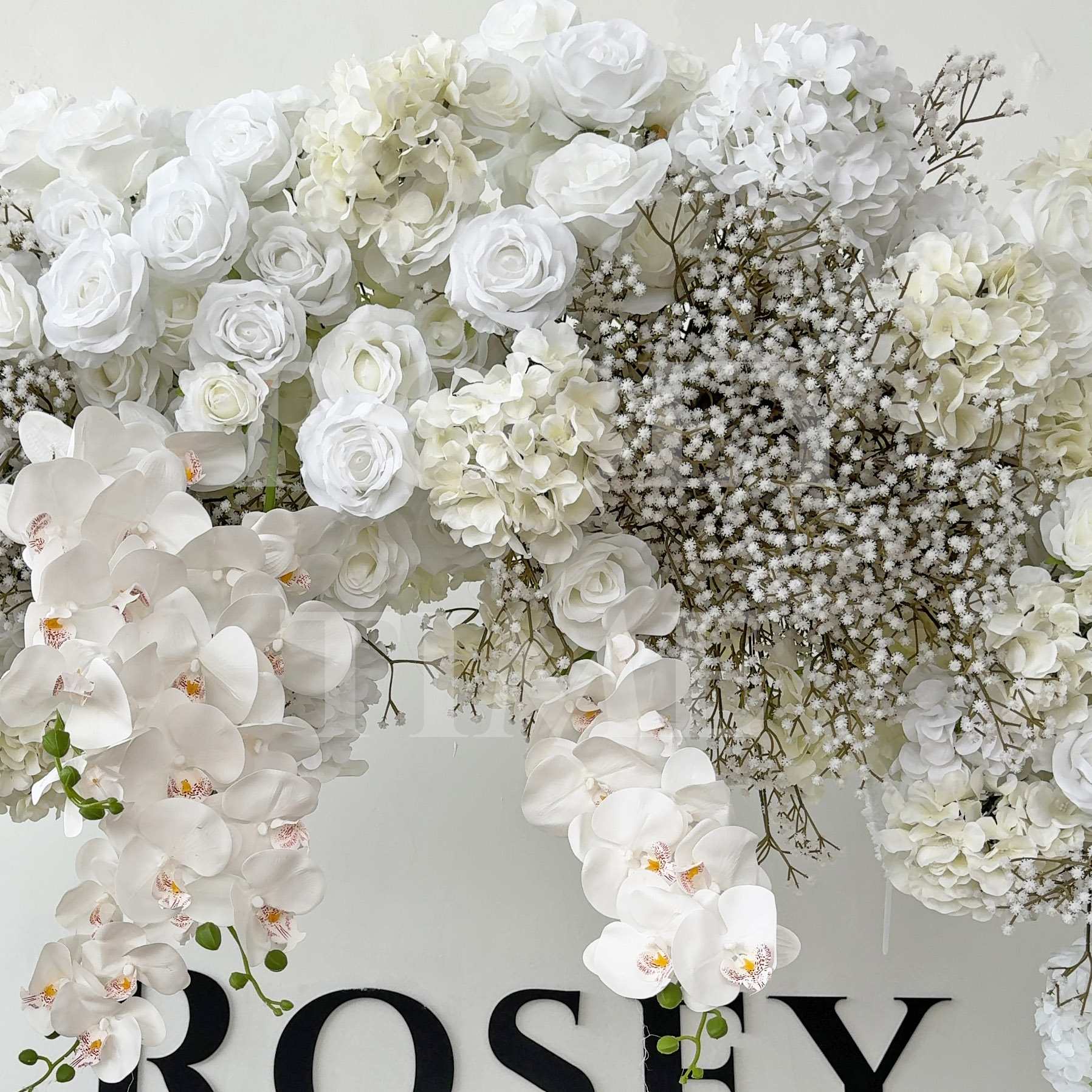 RoseyTime White Baby's Breath Flower Round Arch #RTA105