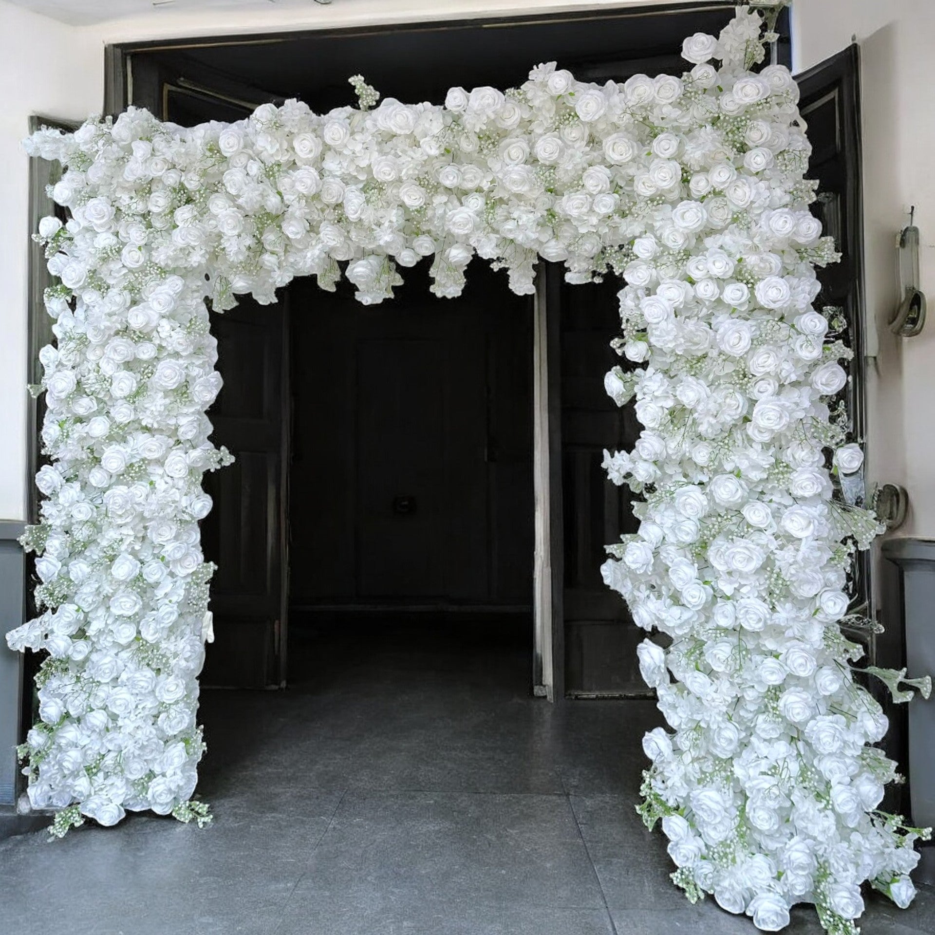 Roseytime Baby's Breath Square Flower Arch Fabric Back #RTA019