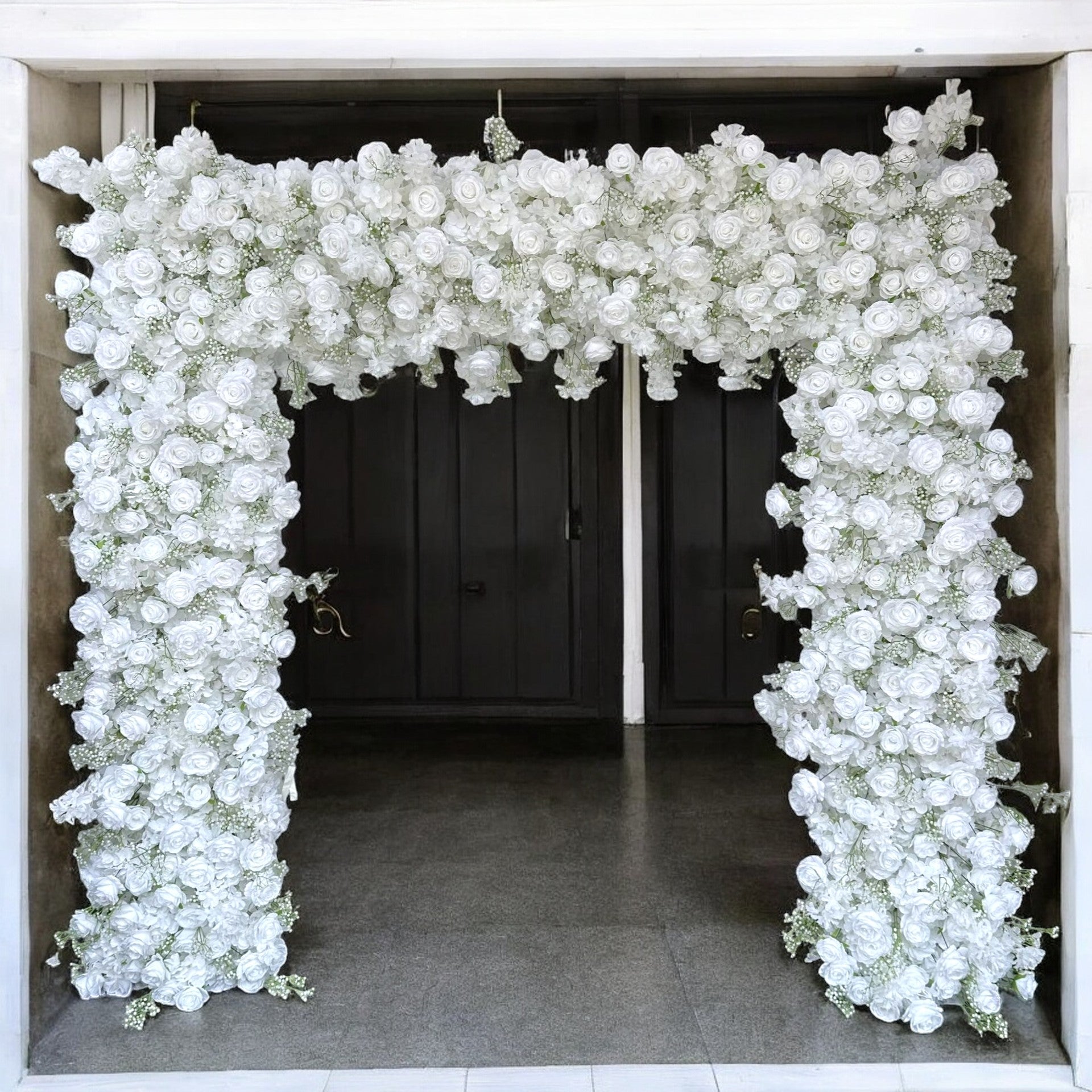 Roseytime Baby's Breath Square Flower Arch Fabric Back #RTA019