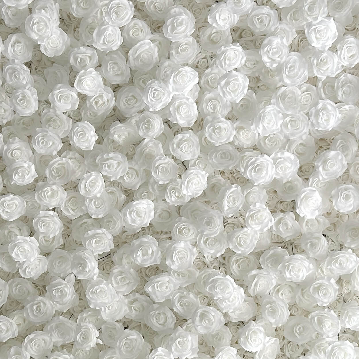 Roseytime 3D White Roses Flower Wall Roll Up Fabric Back #RTW033